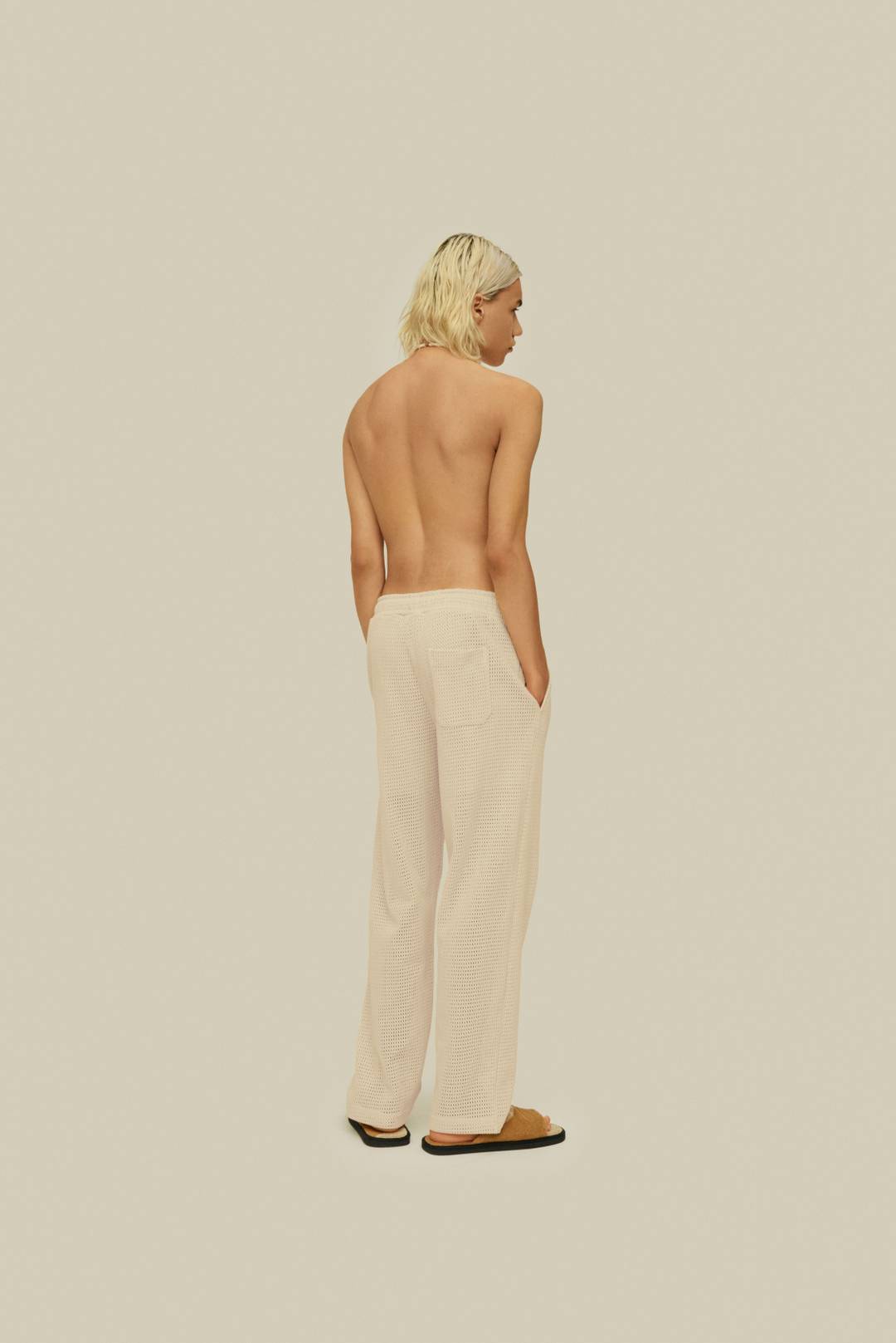 OAS Ecru Ayora Net Pants in Off White