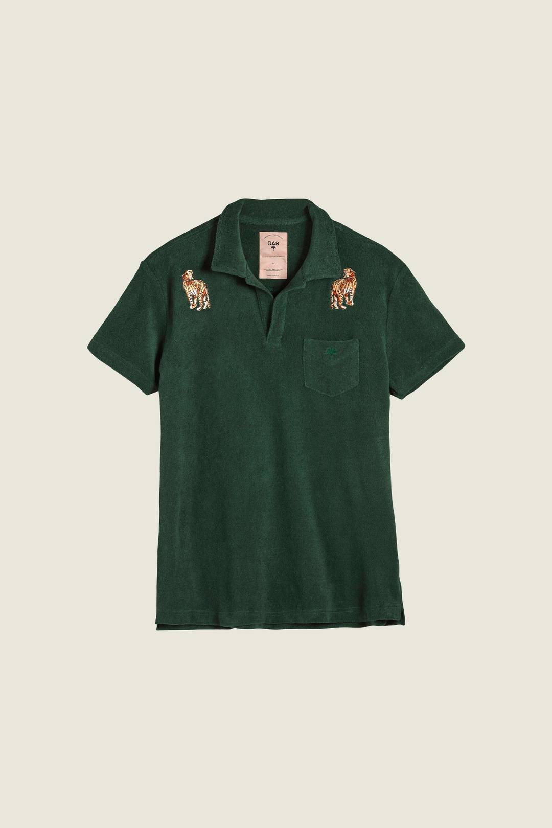 Green Tiger Polo Terry Shirt | OAS