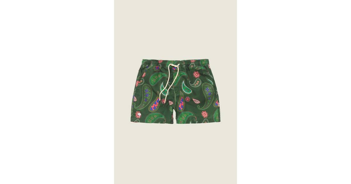 Green Paisley Swim Shorts by Noah on Sale