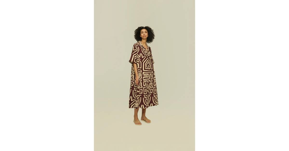 Kalahara Papaya Linen Dress