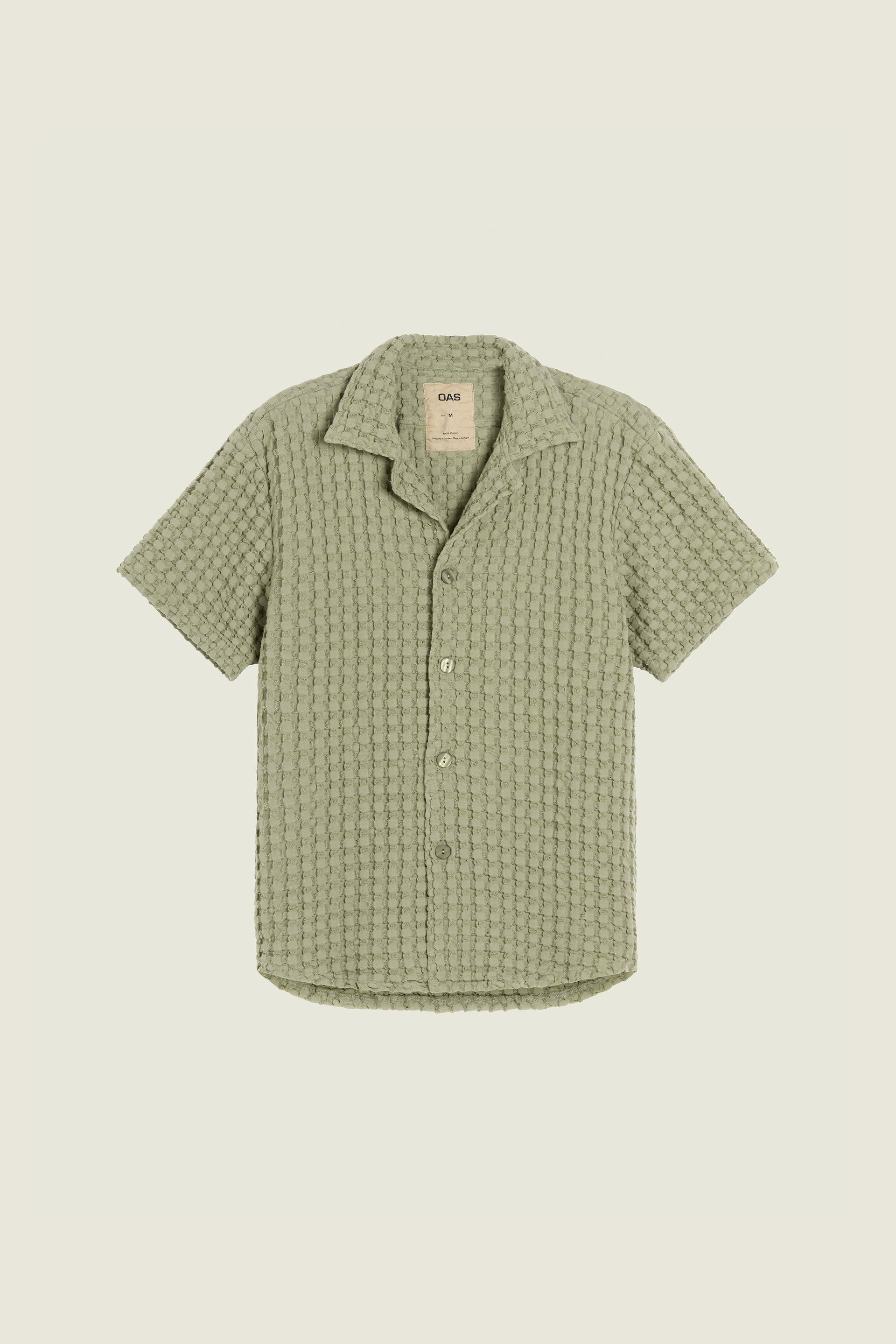 Dusty Green Cuba Waffle-Skjorta