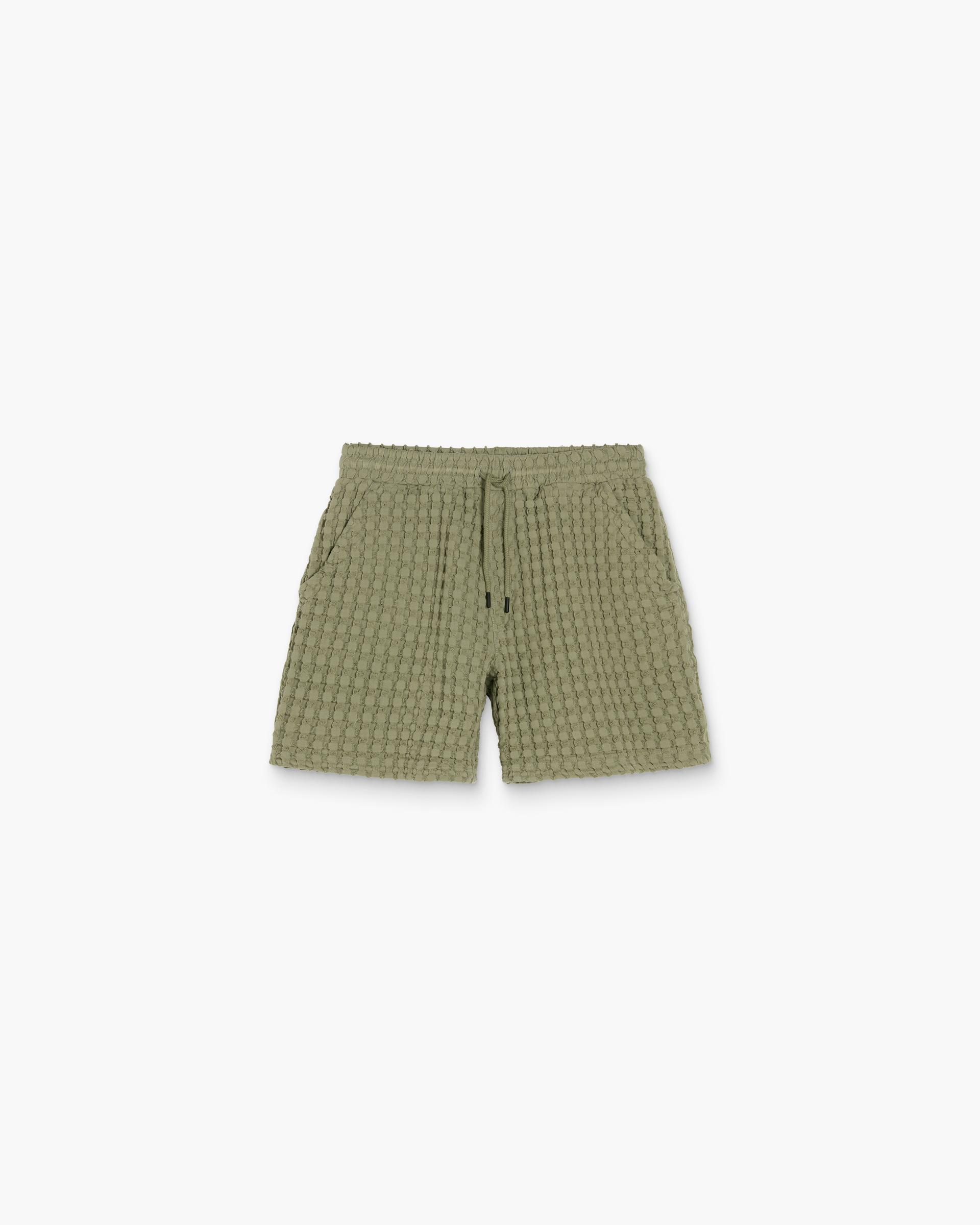 Dusty Green Porto Waffle Shorts