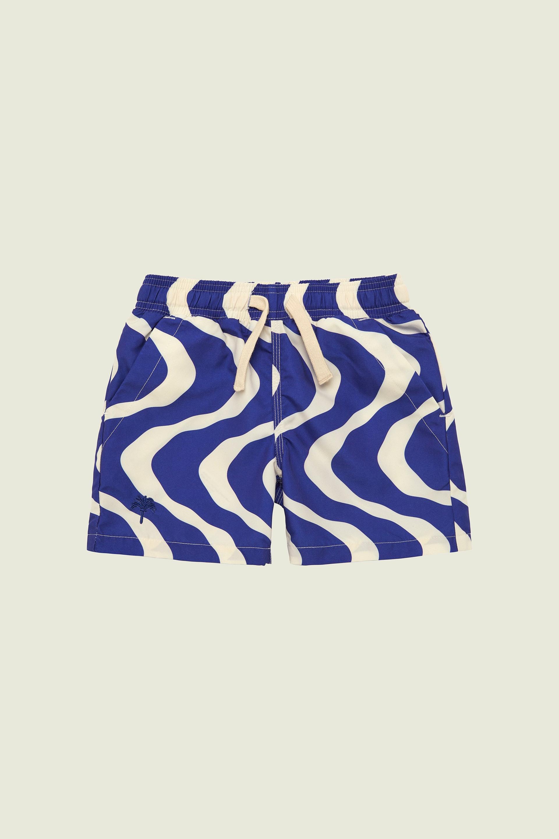 Kids Blue Rippling Swim Shorts