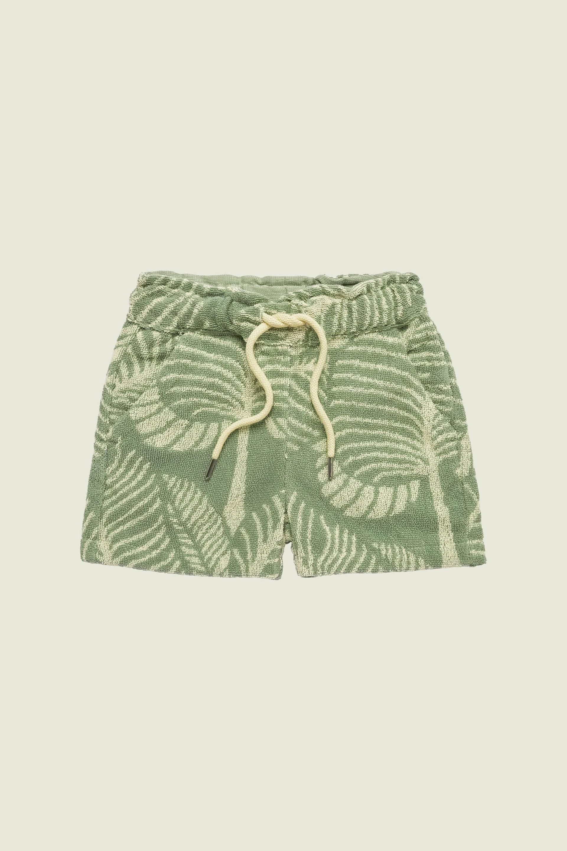 Kids Banana Leaf Terry Shorts