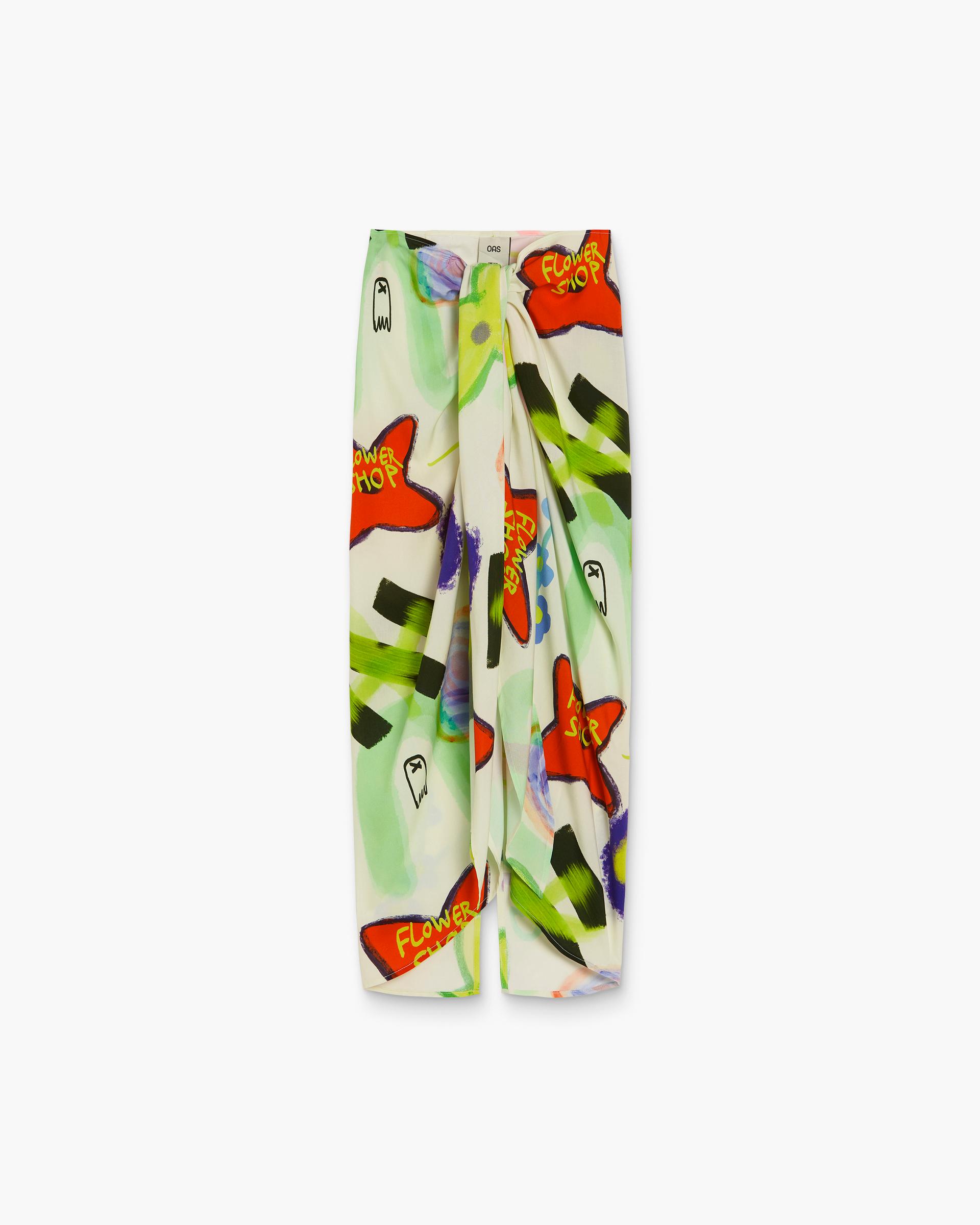 Flower Shop Cyan Sarong