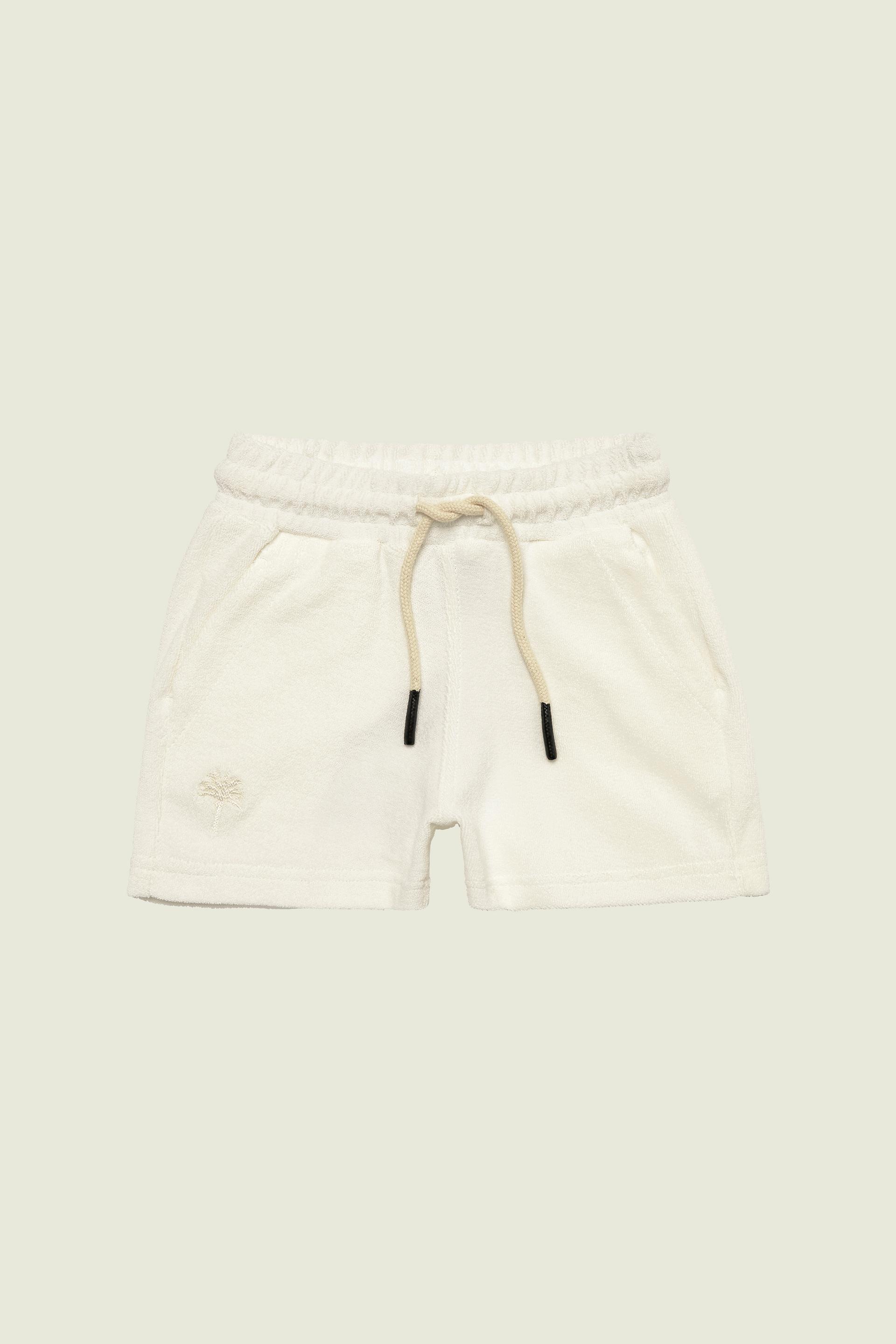 Kids White Terry Shorts