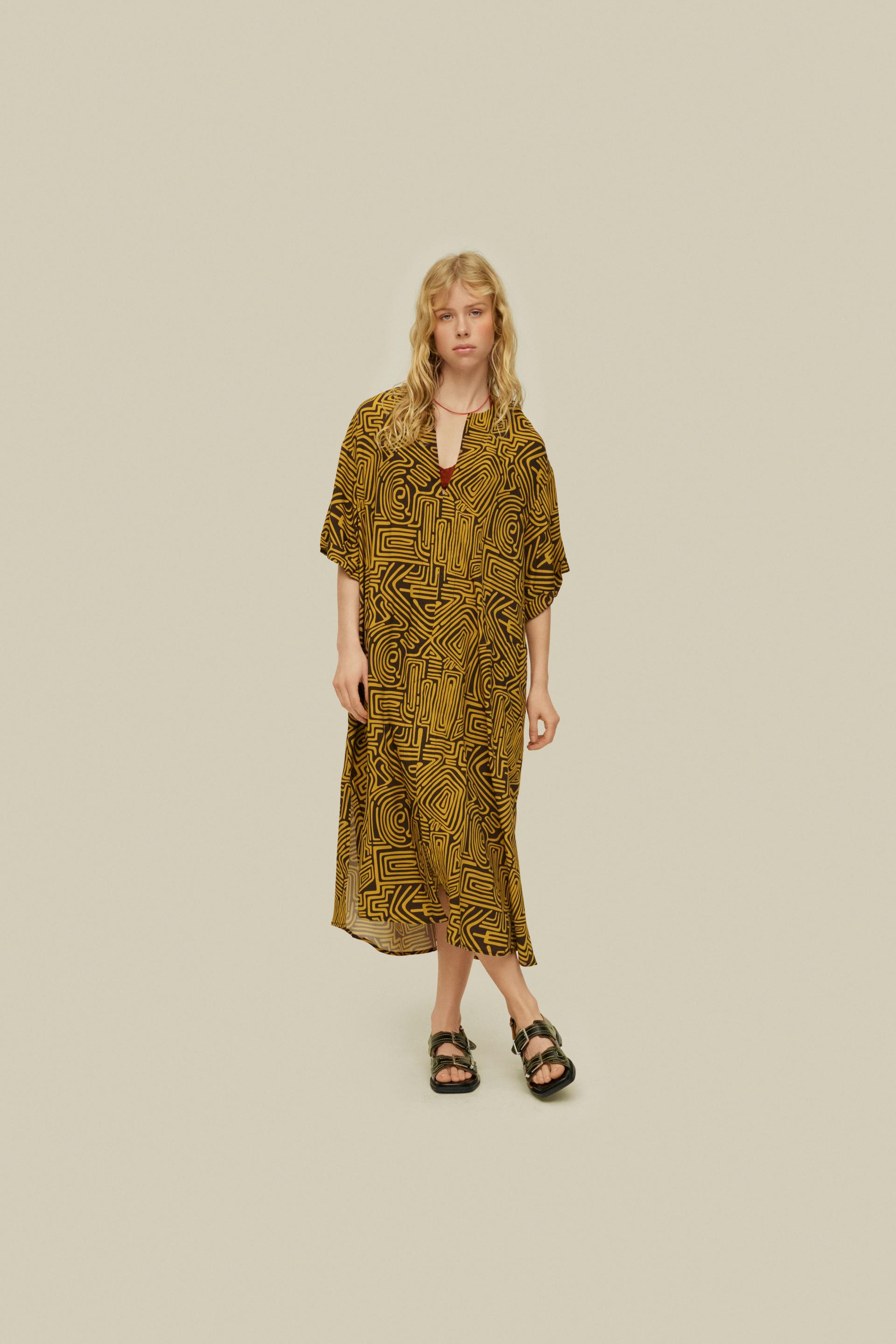 Tawny Golconda Tangelo Viscose Dress