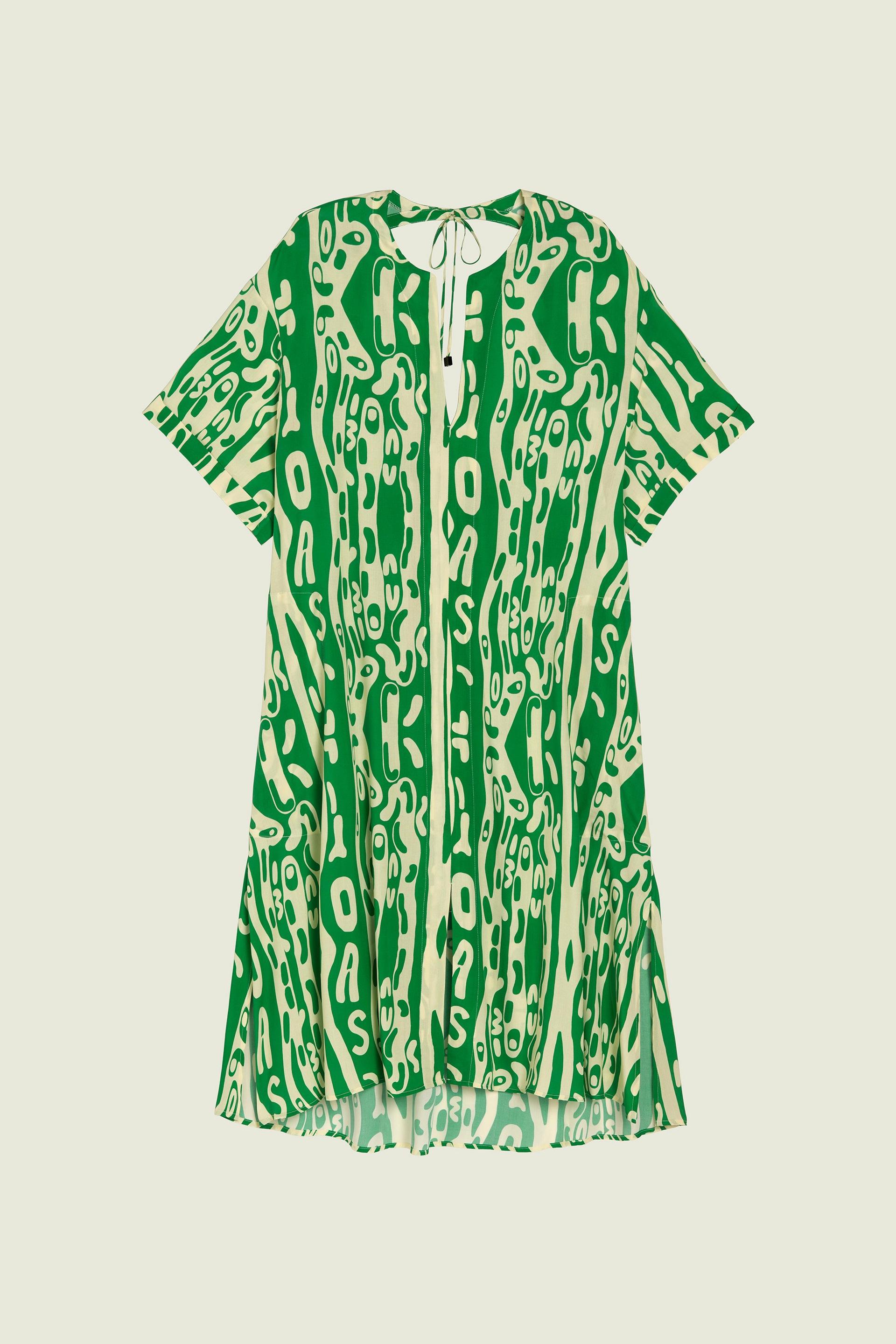 Verdant Jiggle Tangelo Viscose Dress