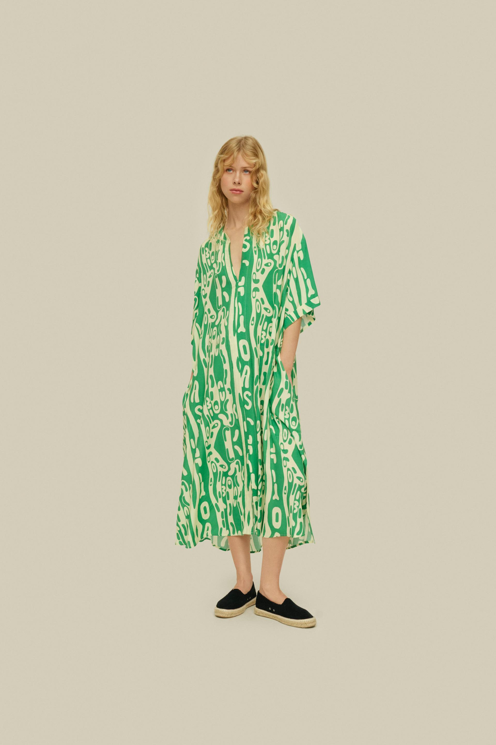 Verdant Jiggle Tangelo Viscose Dress