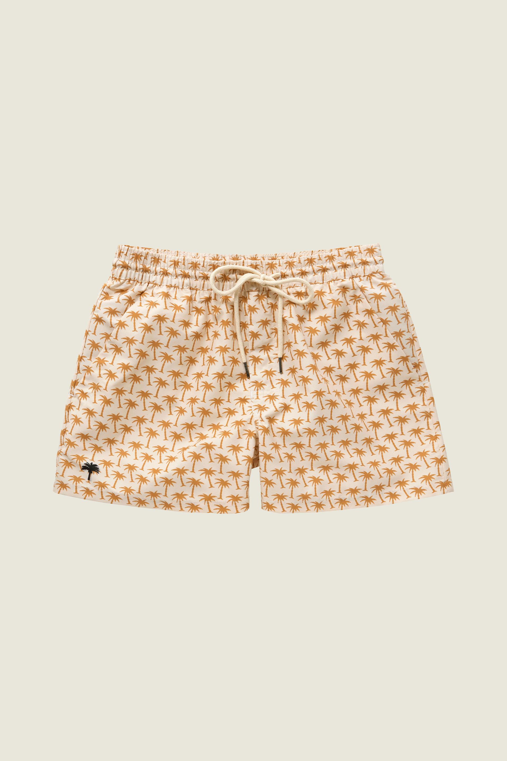 Beige Palm Swim Shorts