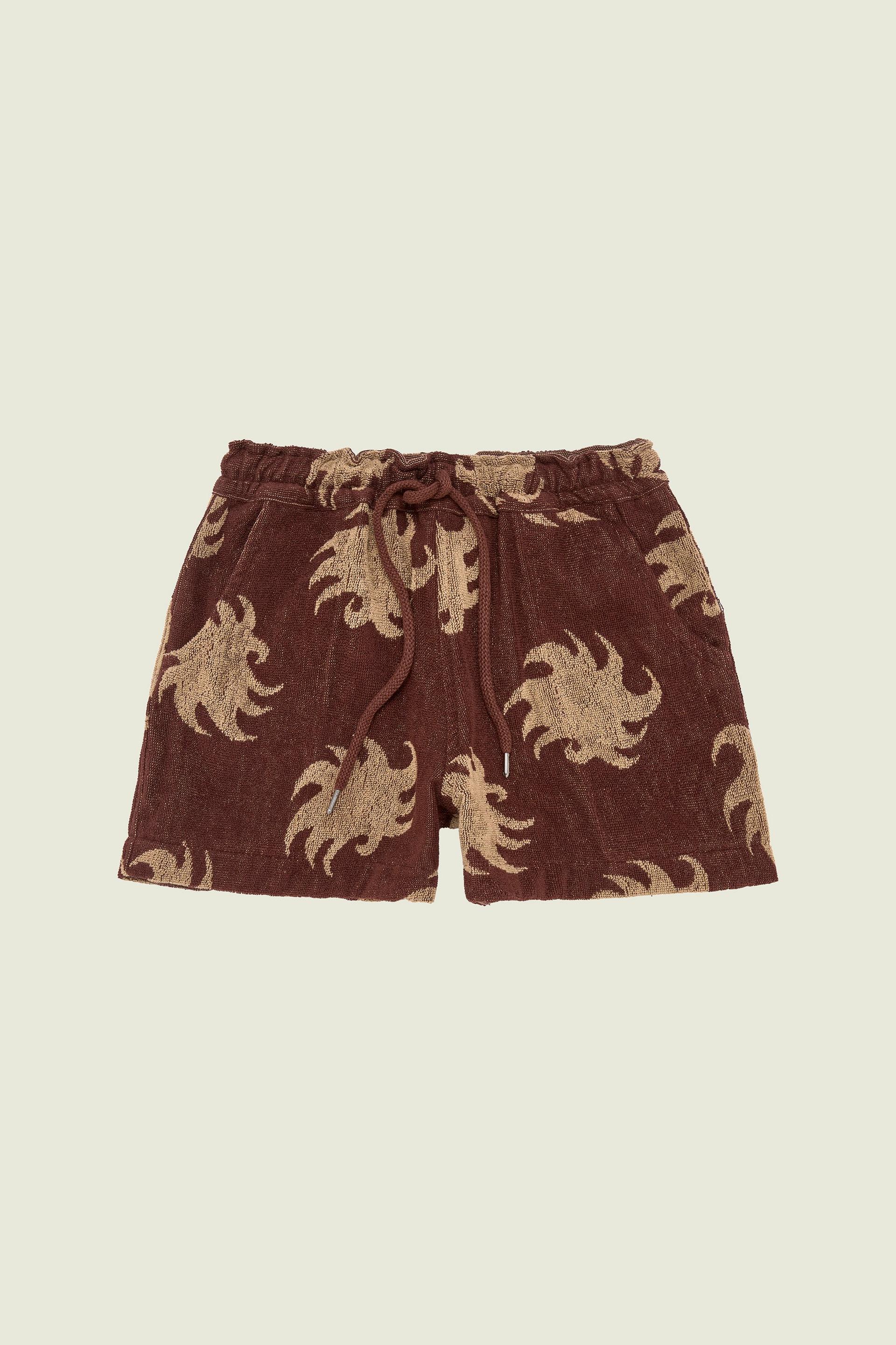 Mocha Ember Drizzle Terry Shorts