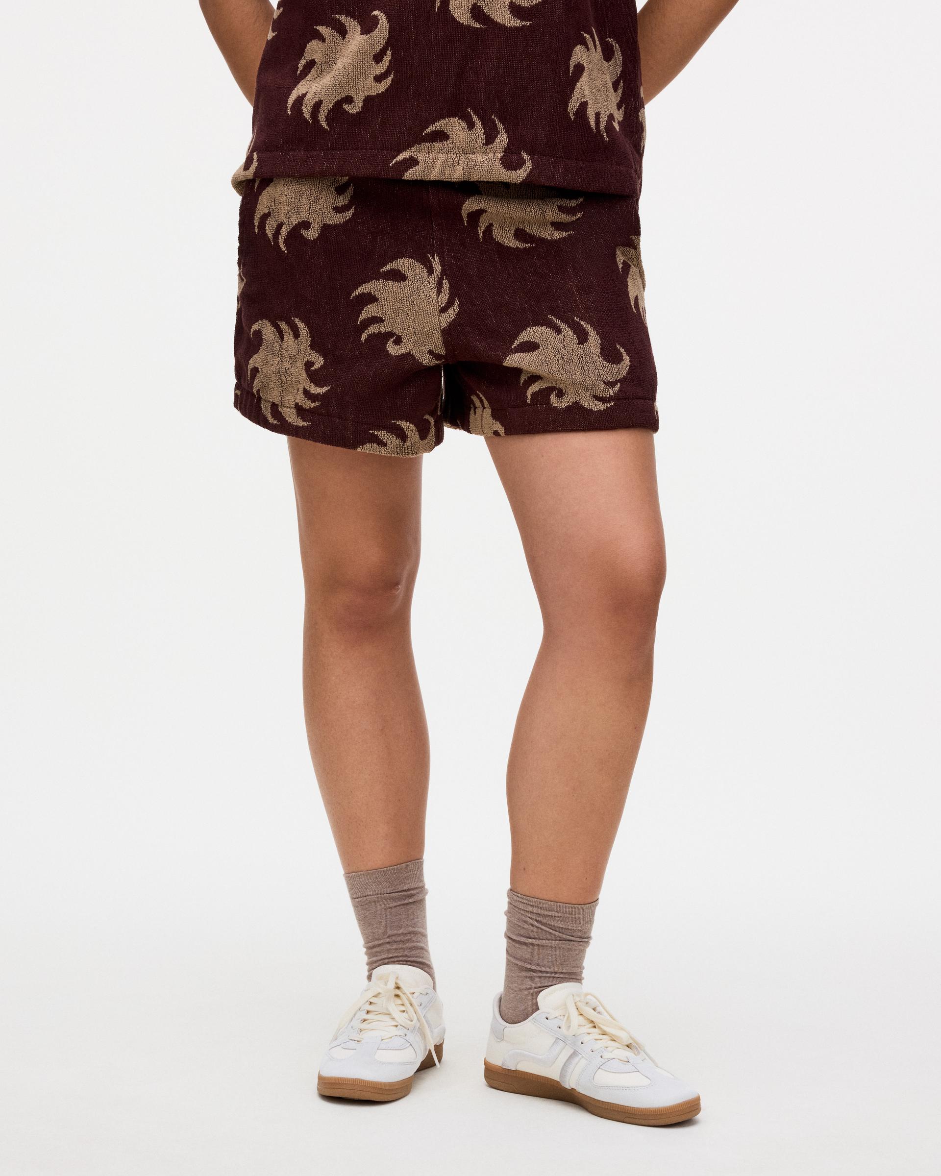 Mocha Ember Drizzle Terry Shorts