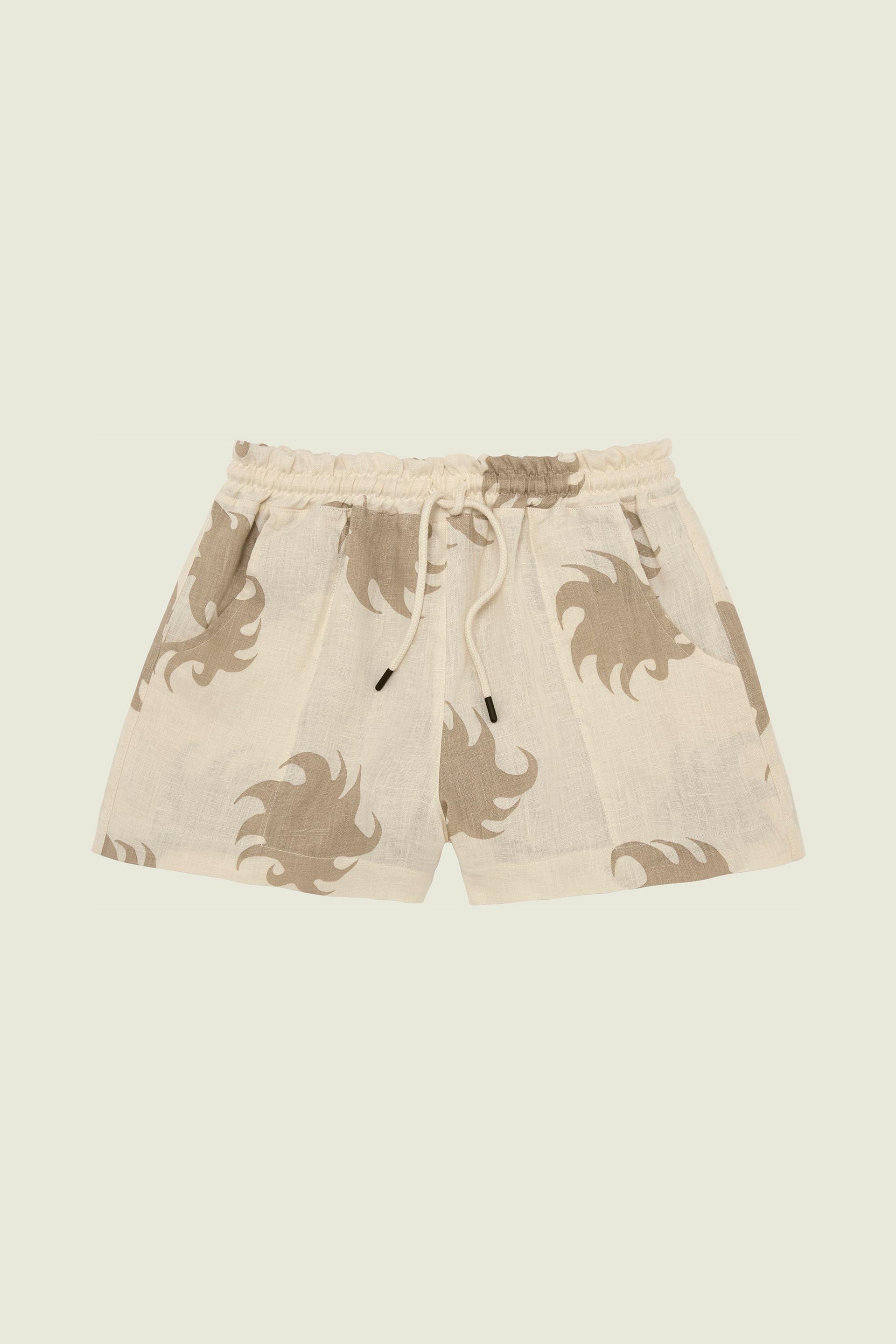 Hazel Ember Drizzle Linen Shorts