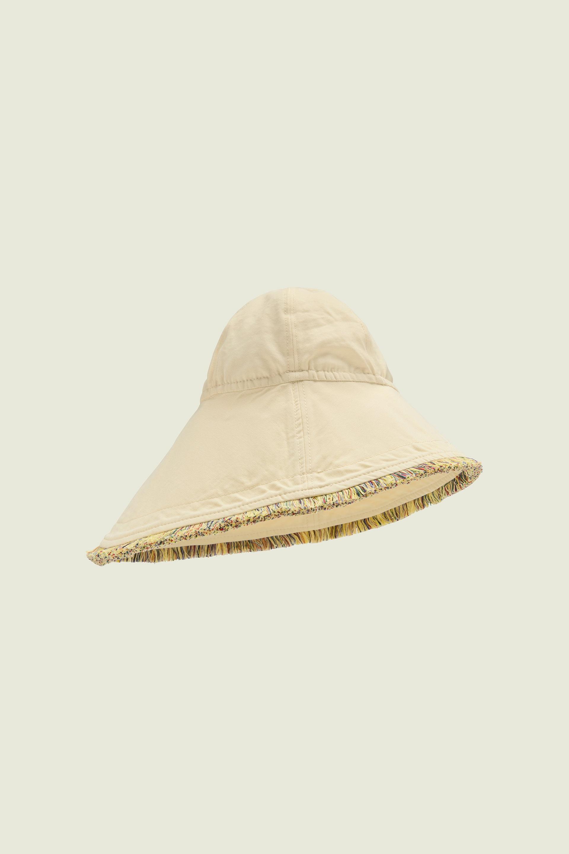 Ecru Irregular Brim Canvas Hat