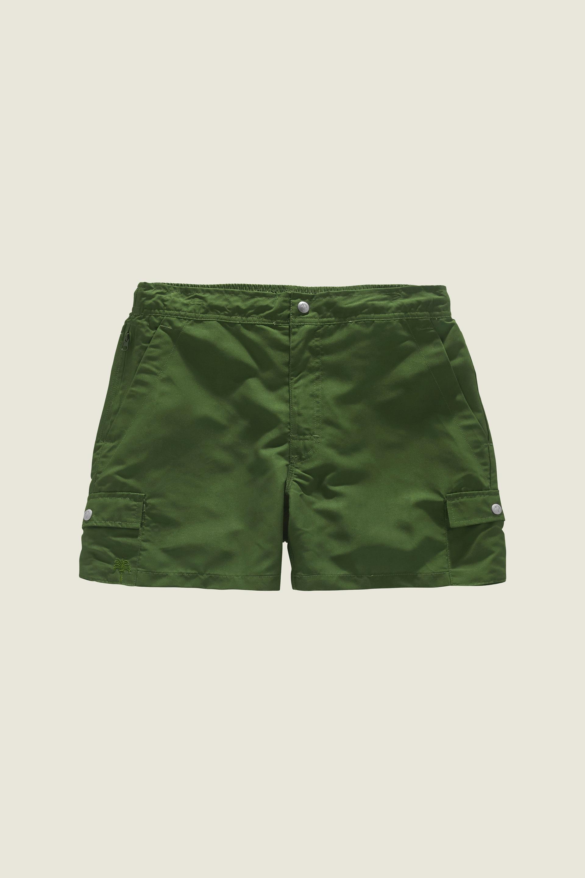 Green Cargo Swim Shorts