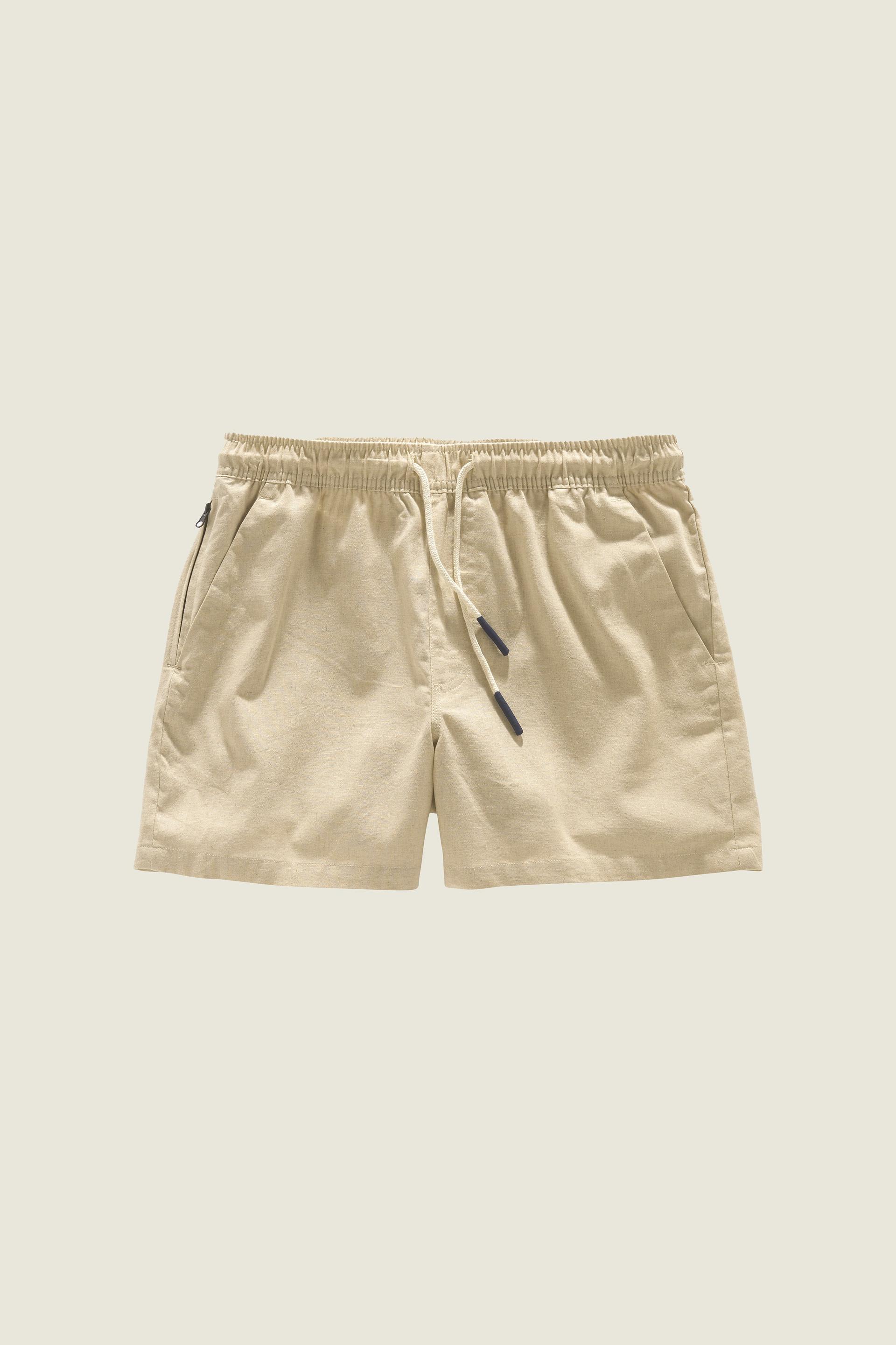 Beige Linen Shorts