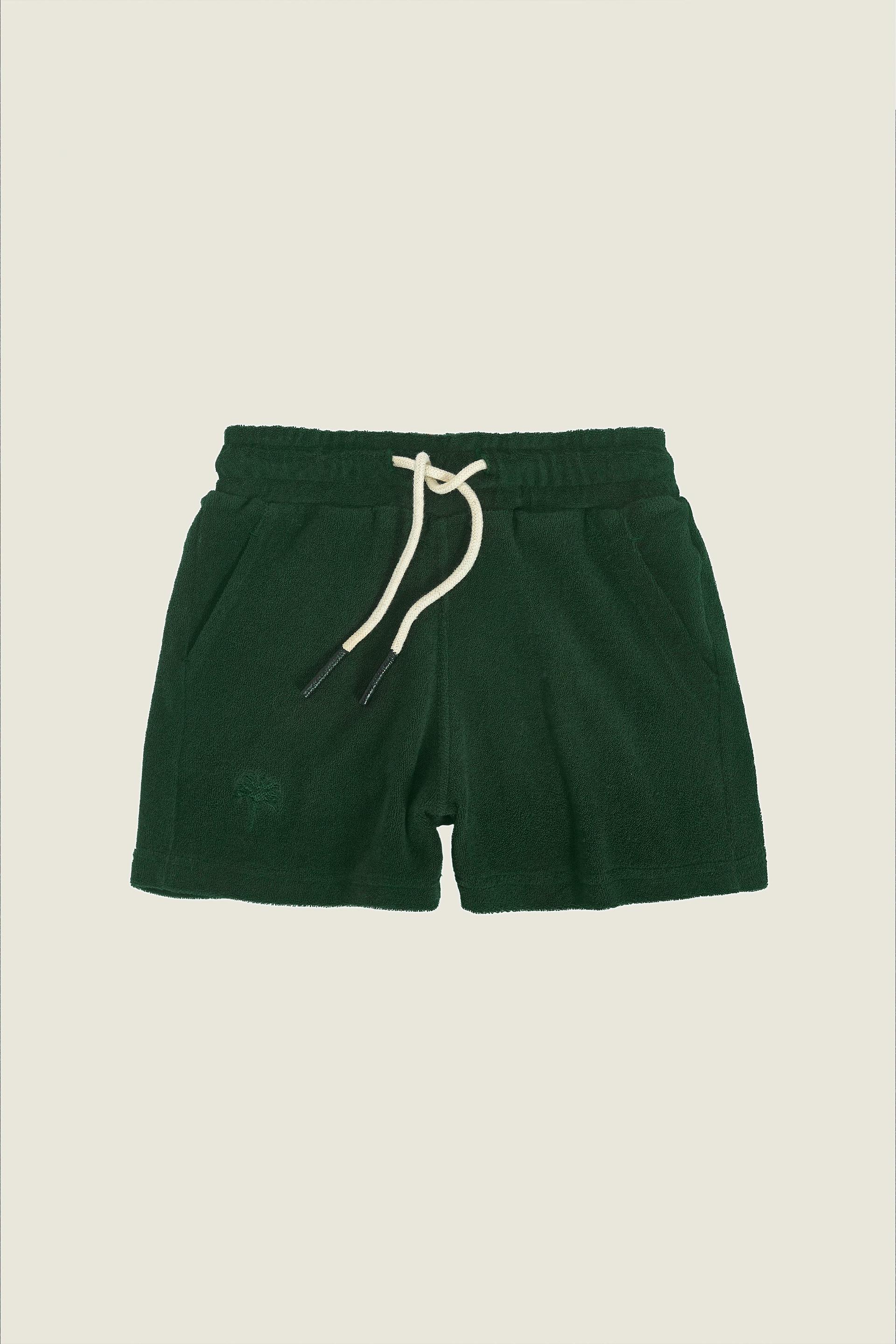 Kids Green Terry Shorts