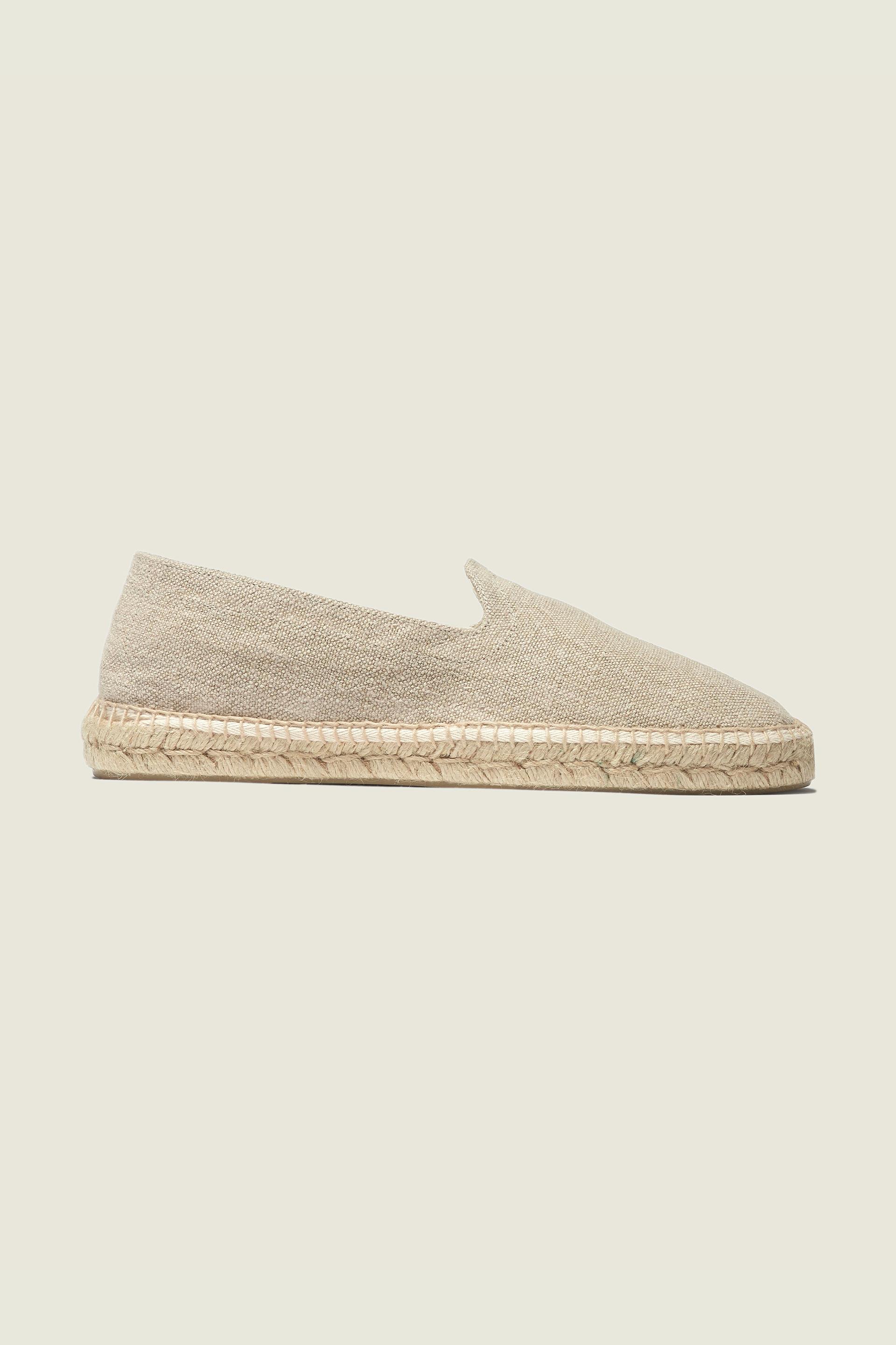 Beige Linne-espadrillos