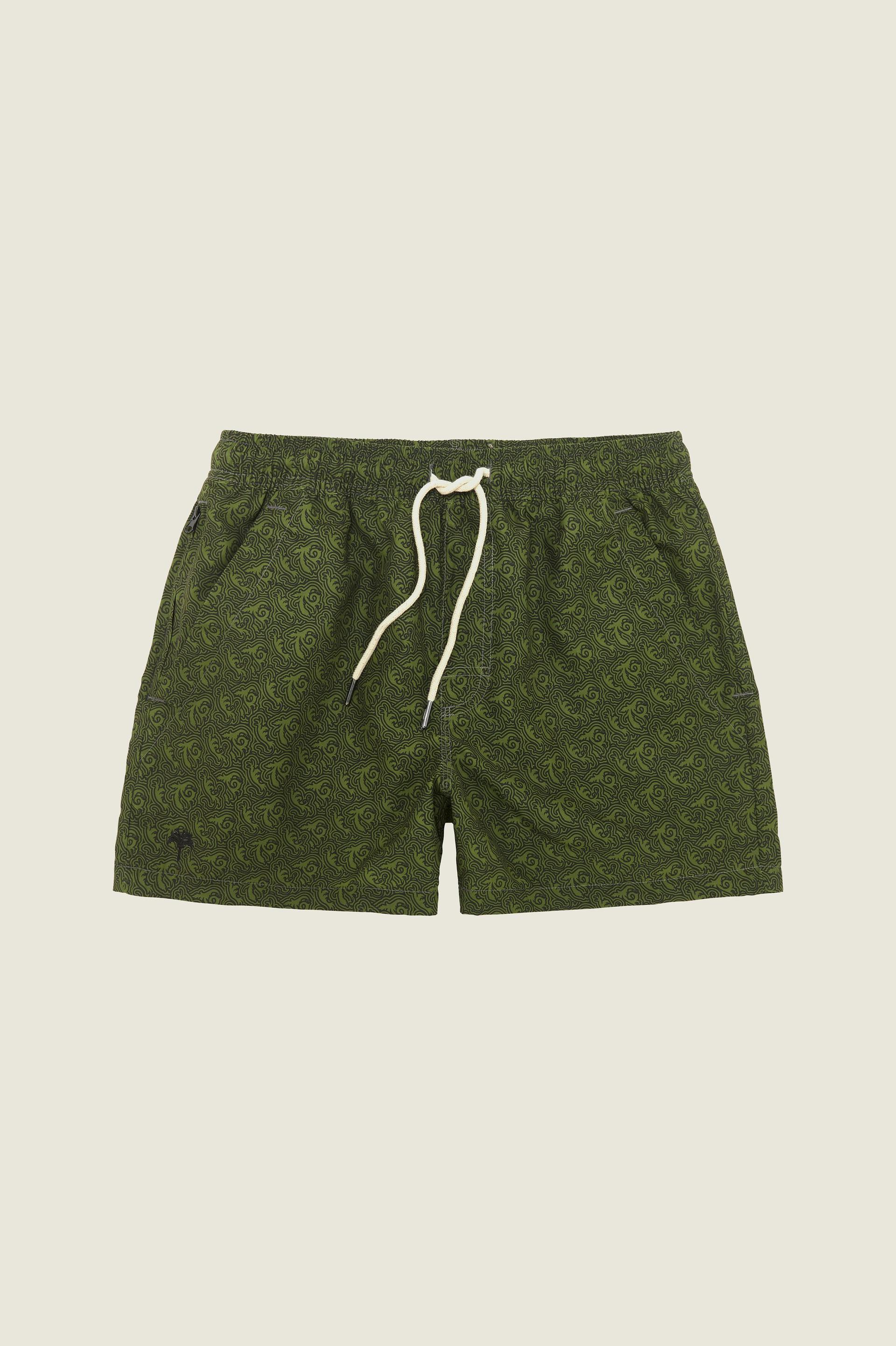 Green Squiggle Swim Shorts