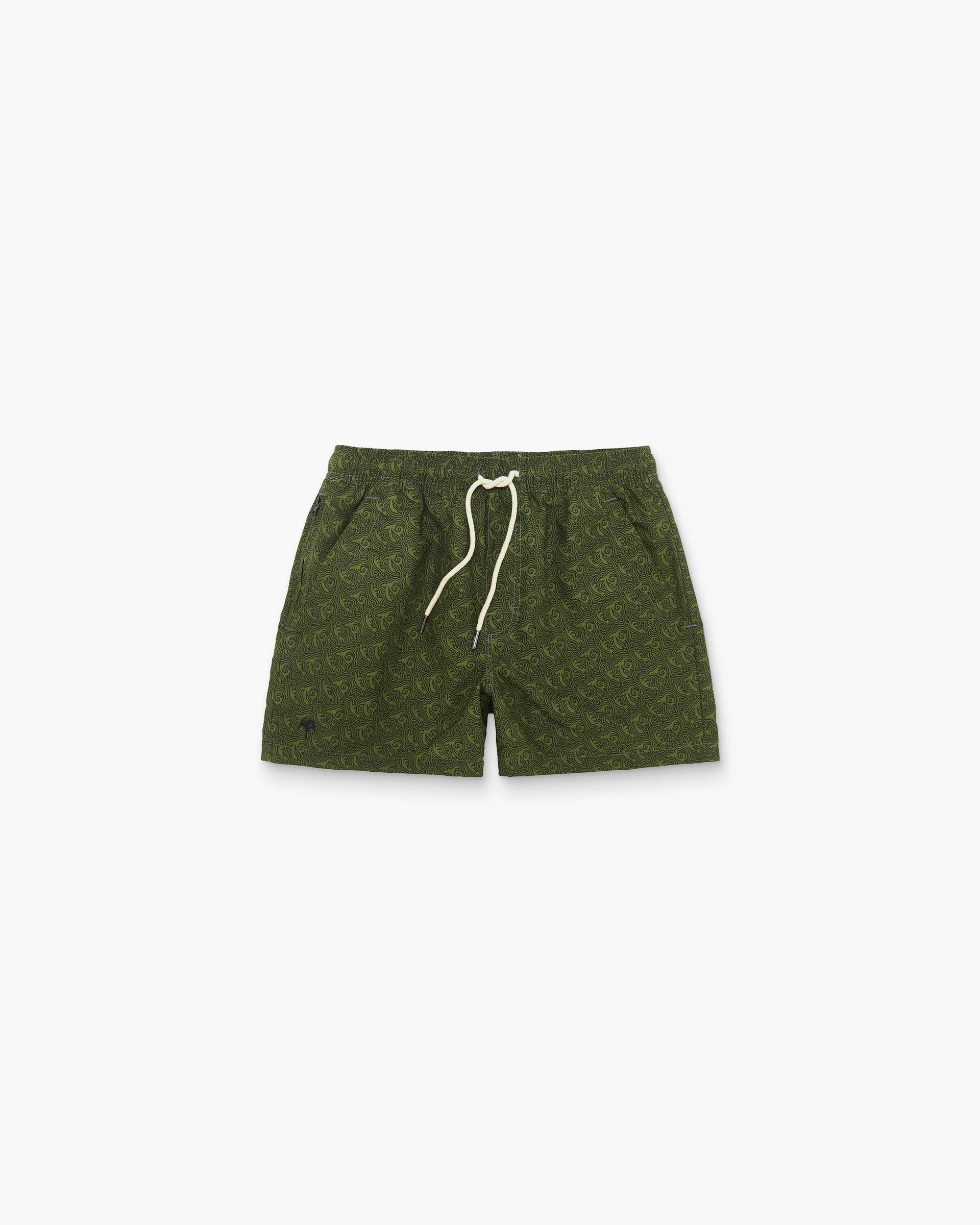 Green Squiggle Swim Shorts