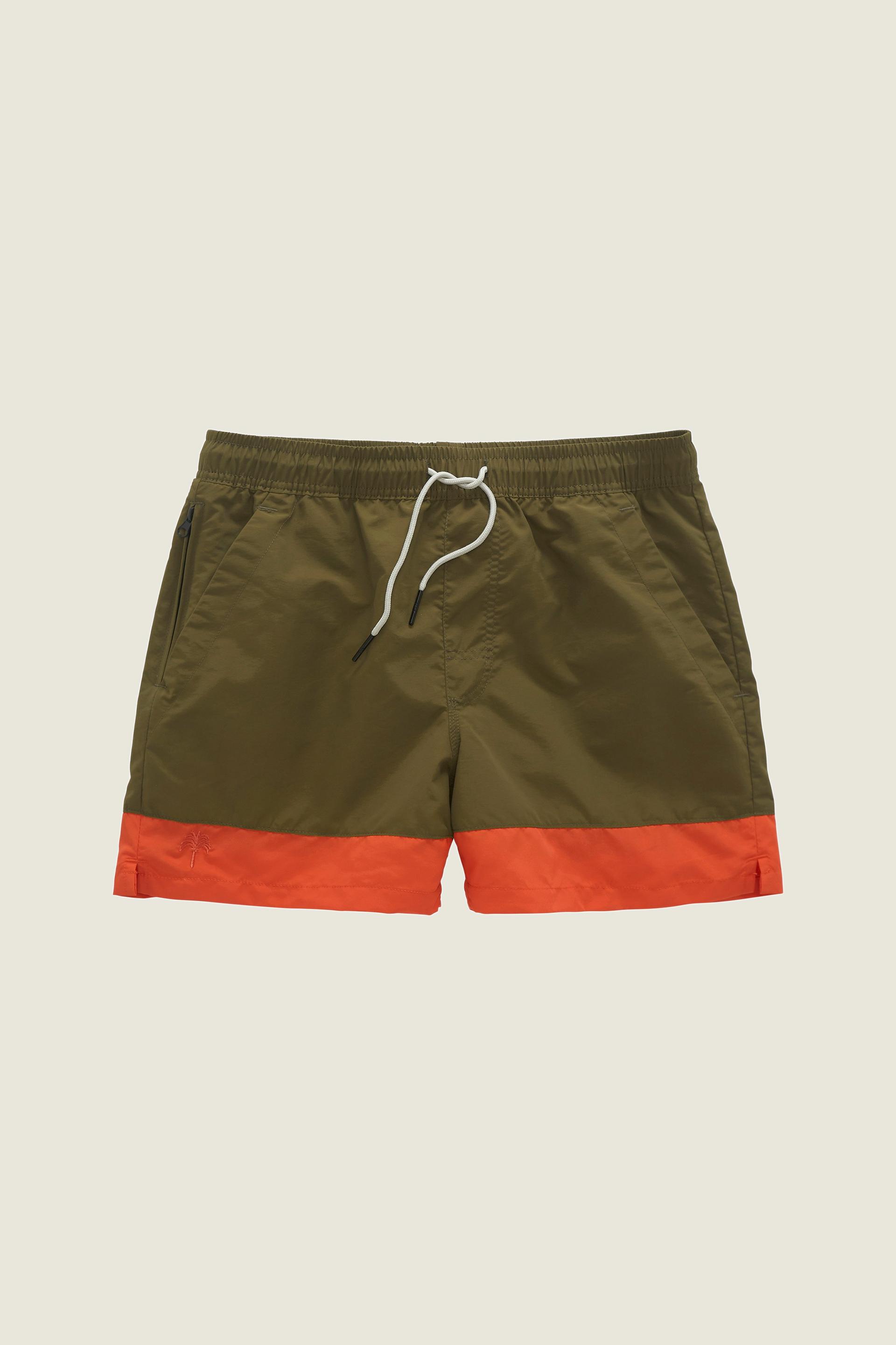 Orange Stripe Nylon Swim Shorts