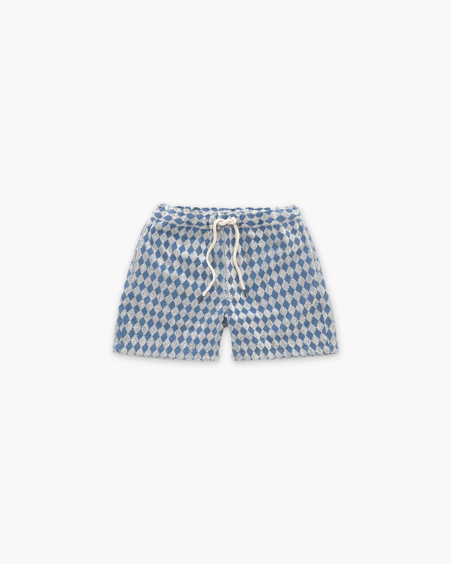 Navy Diamond Terry Shorts