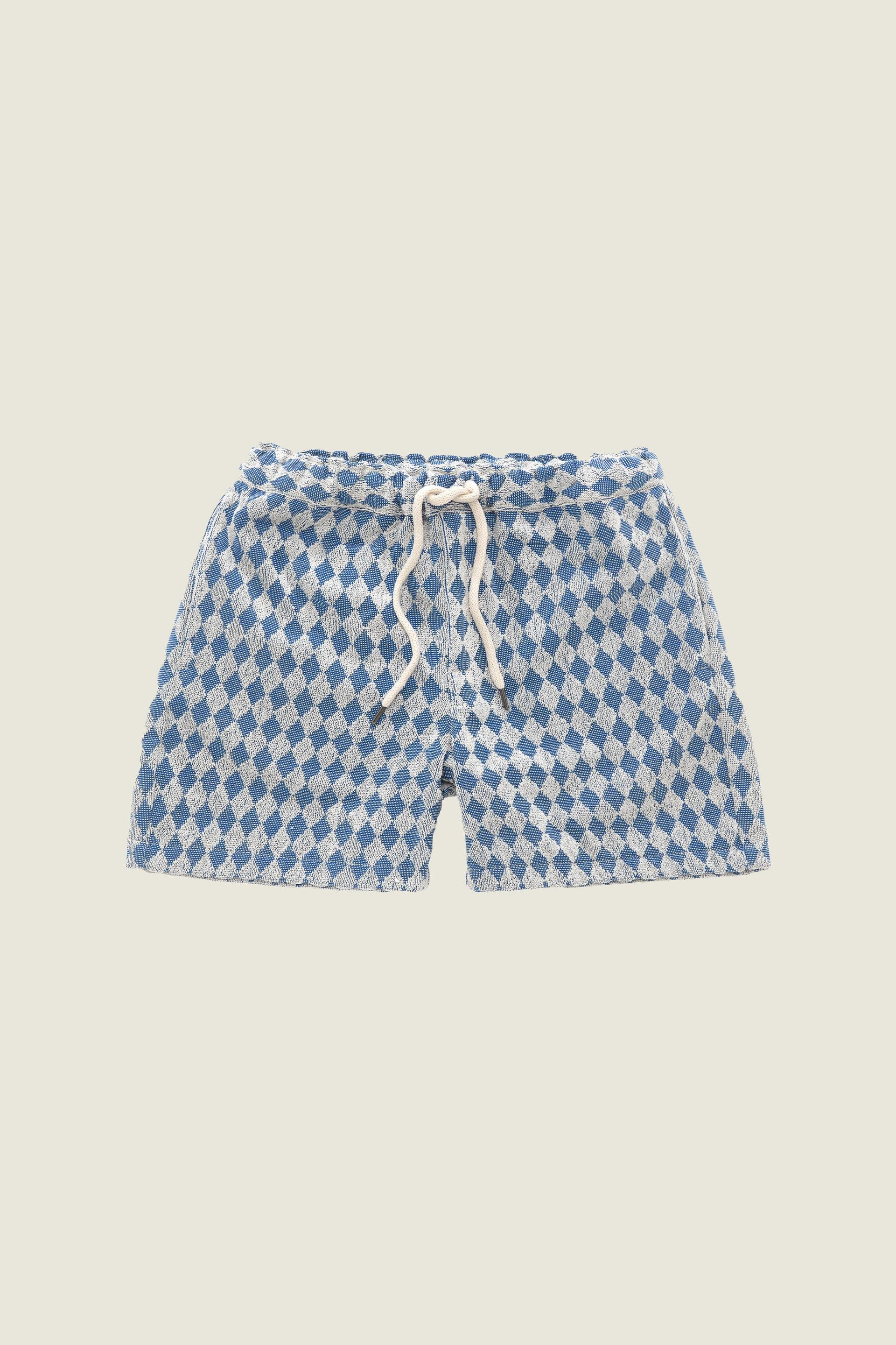 Navy Diamond Frotté-shorts