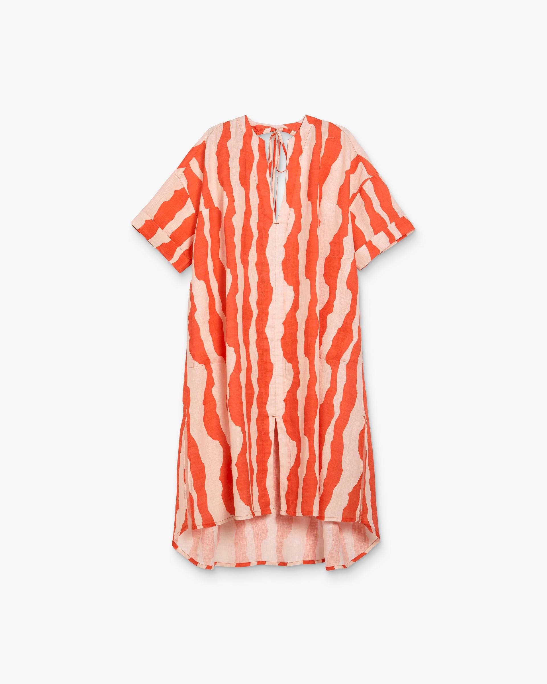 Orange Calima Tangelo Linen Dress