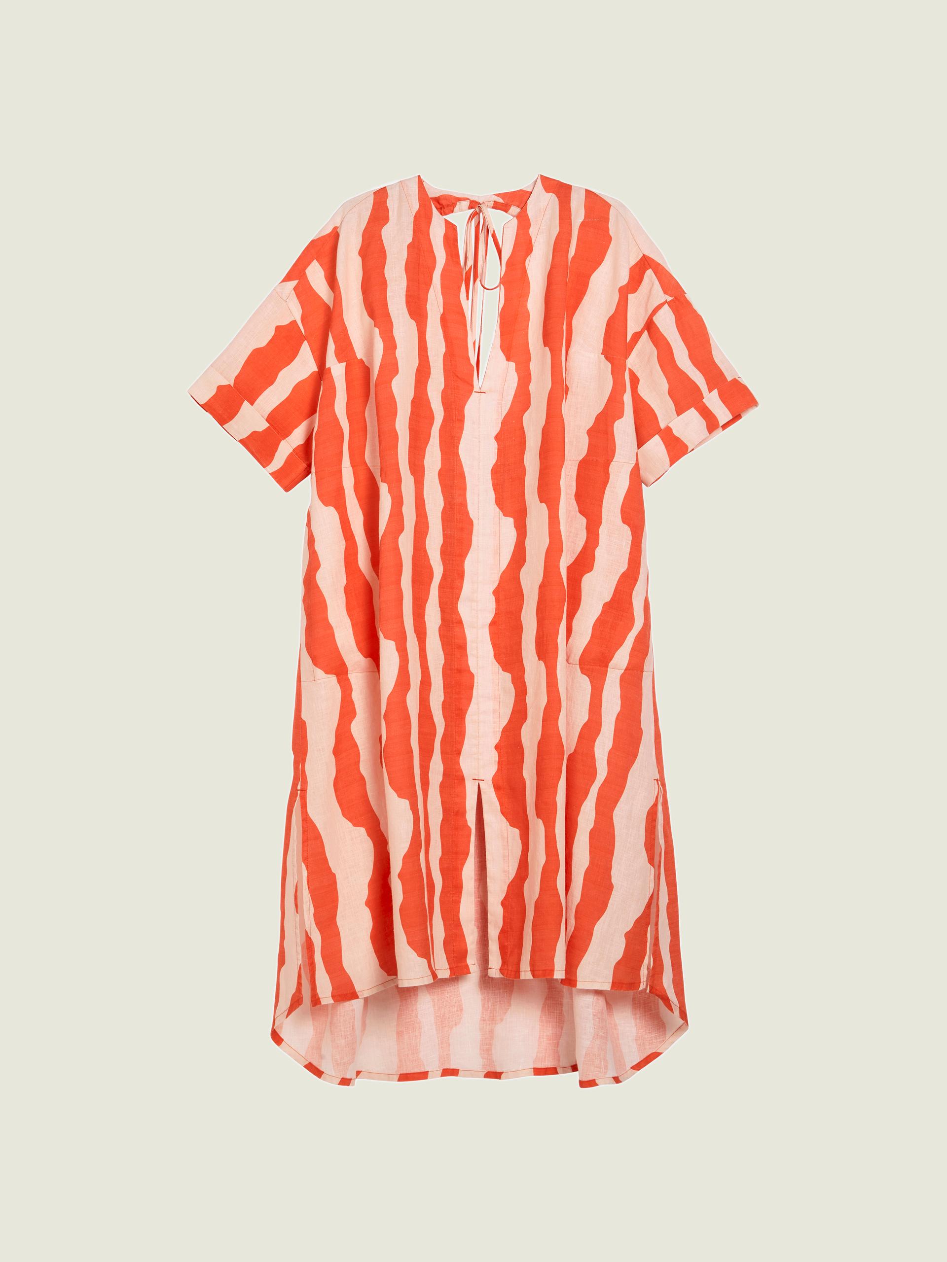 Orange Calima Tangelo Linen Dress