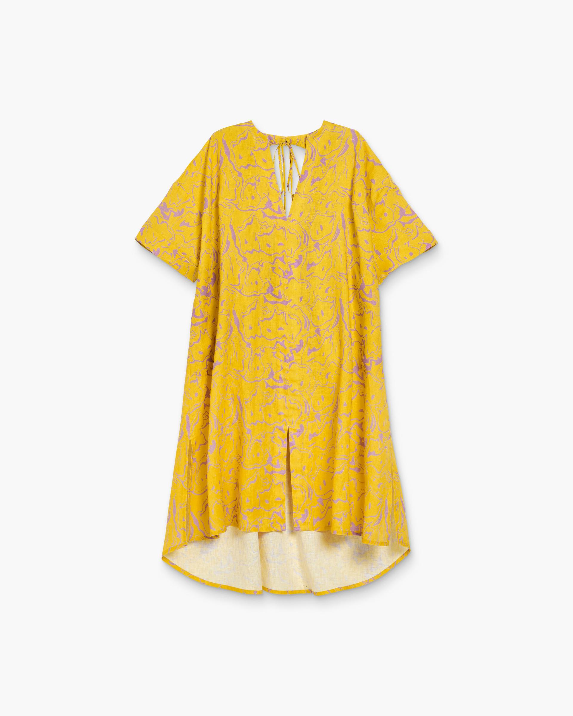 Mashed Tangelo Linen Dress