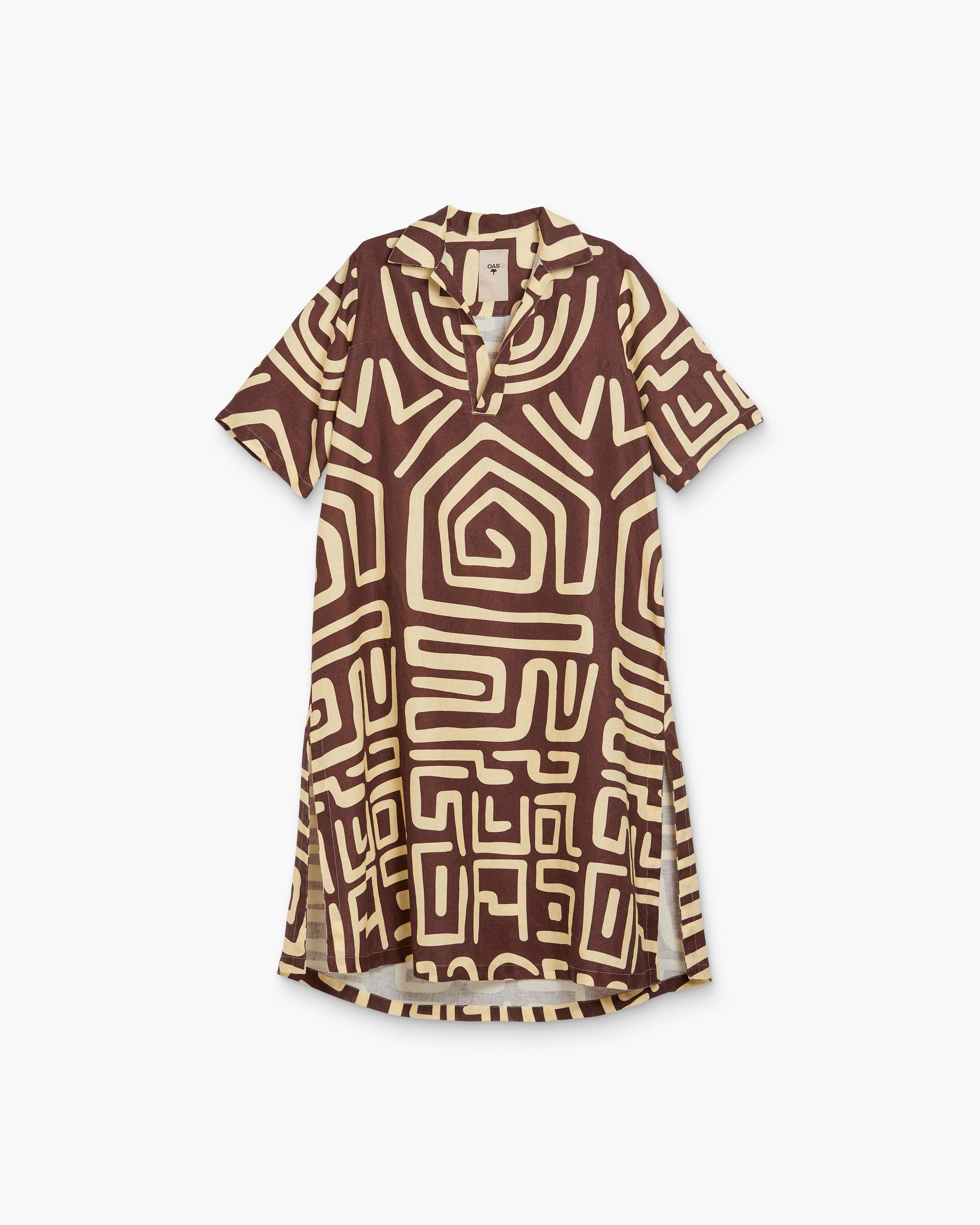 Kalahara Papaya Linen Dress