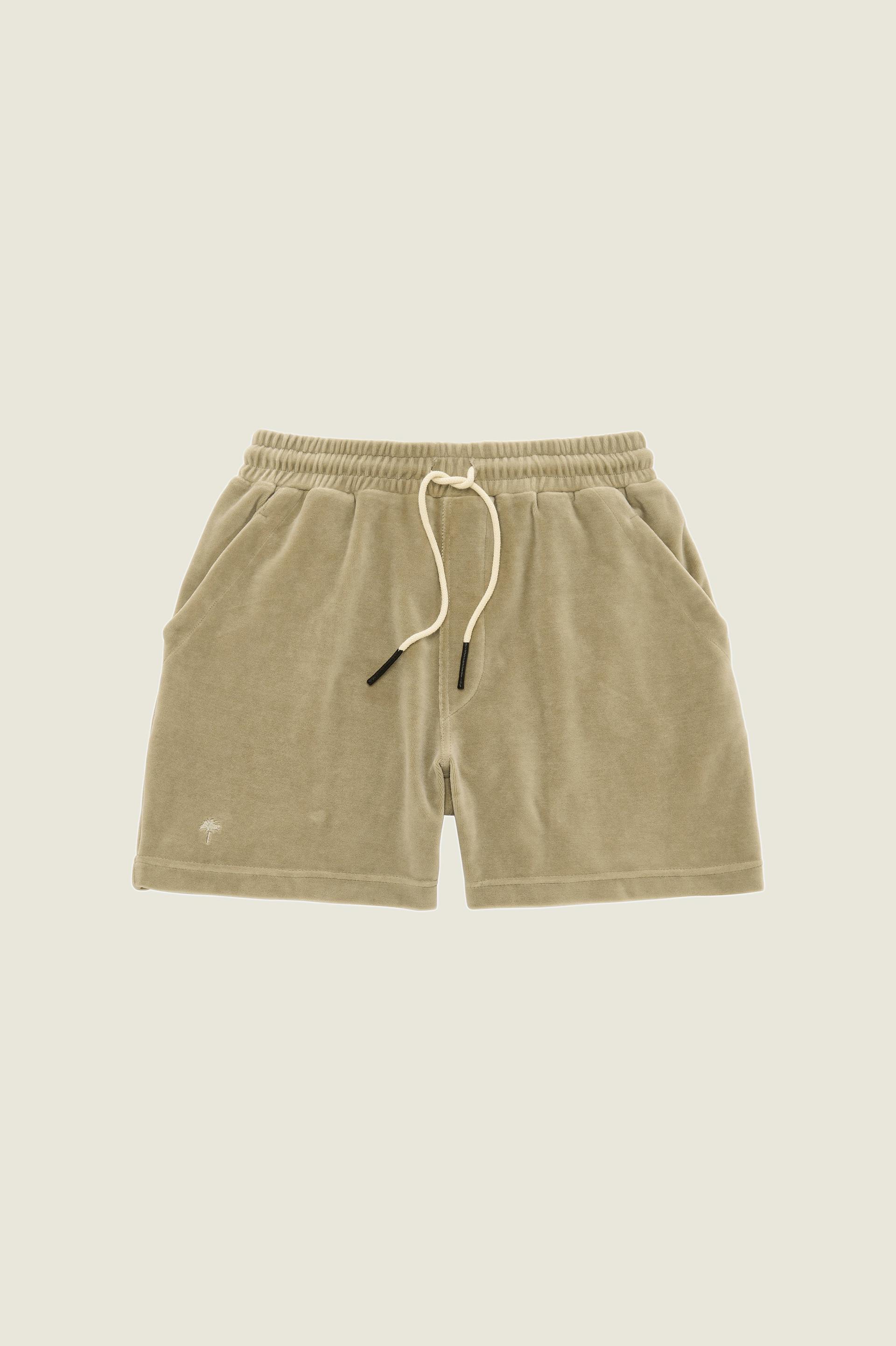 Washed Grey Velour Shorts