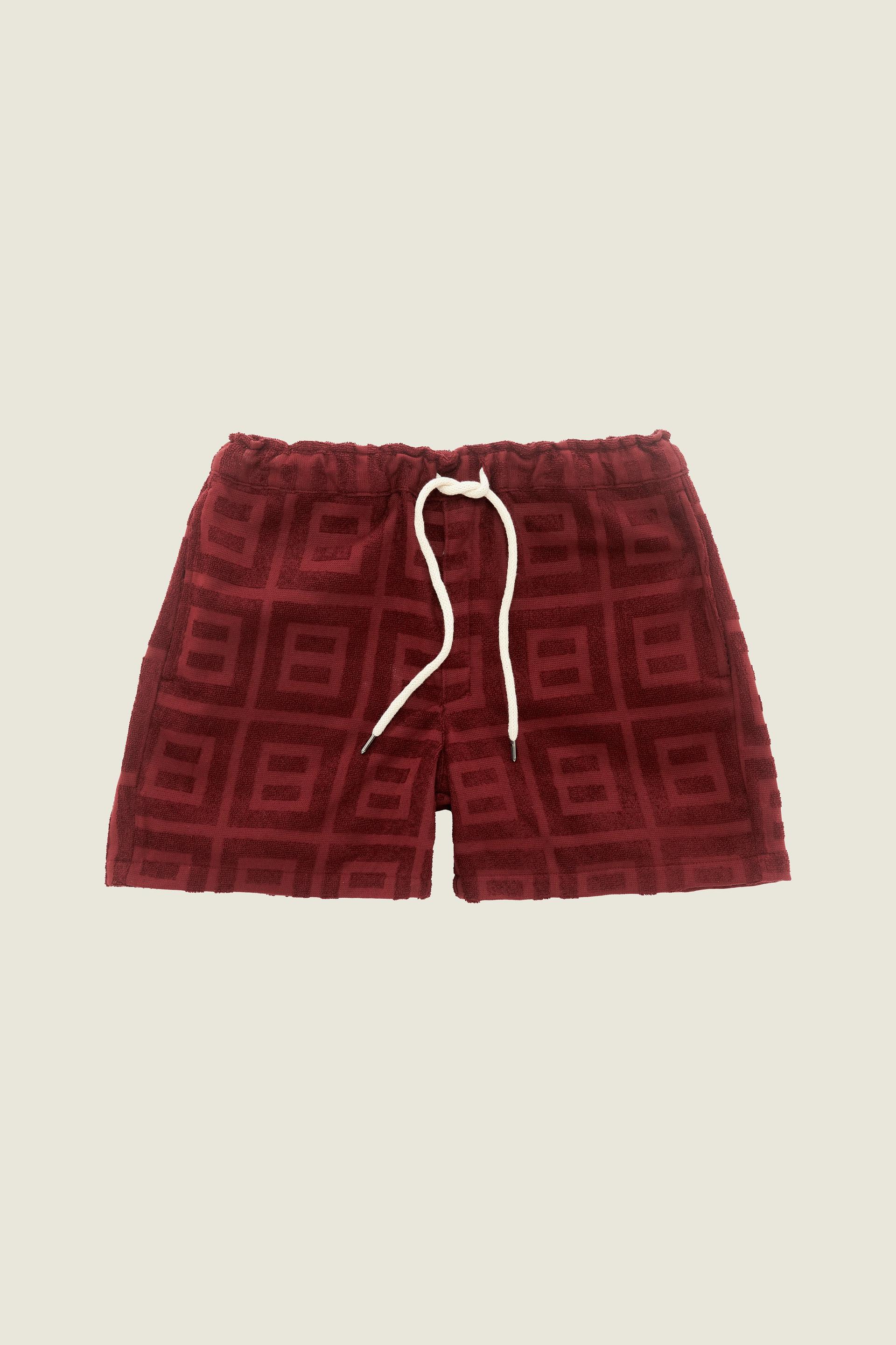 Burgundy Terrace Terry Shorts