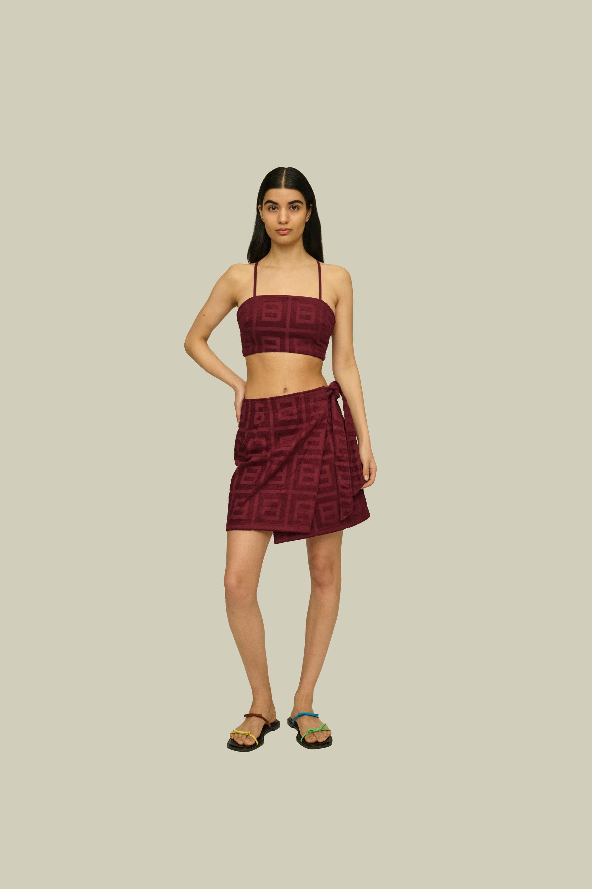 Burgundy Terrace Cove Wrap Skirt