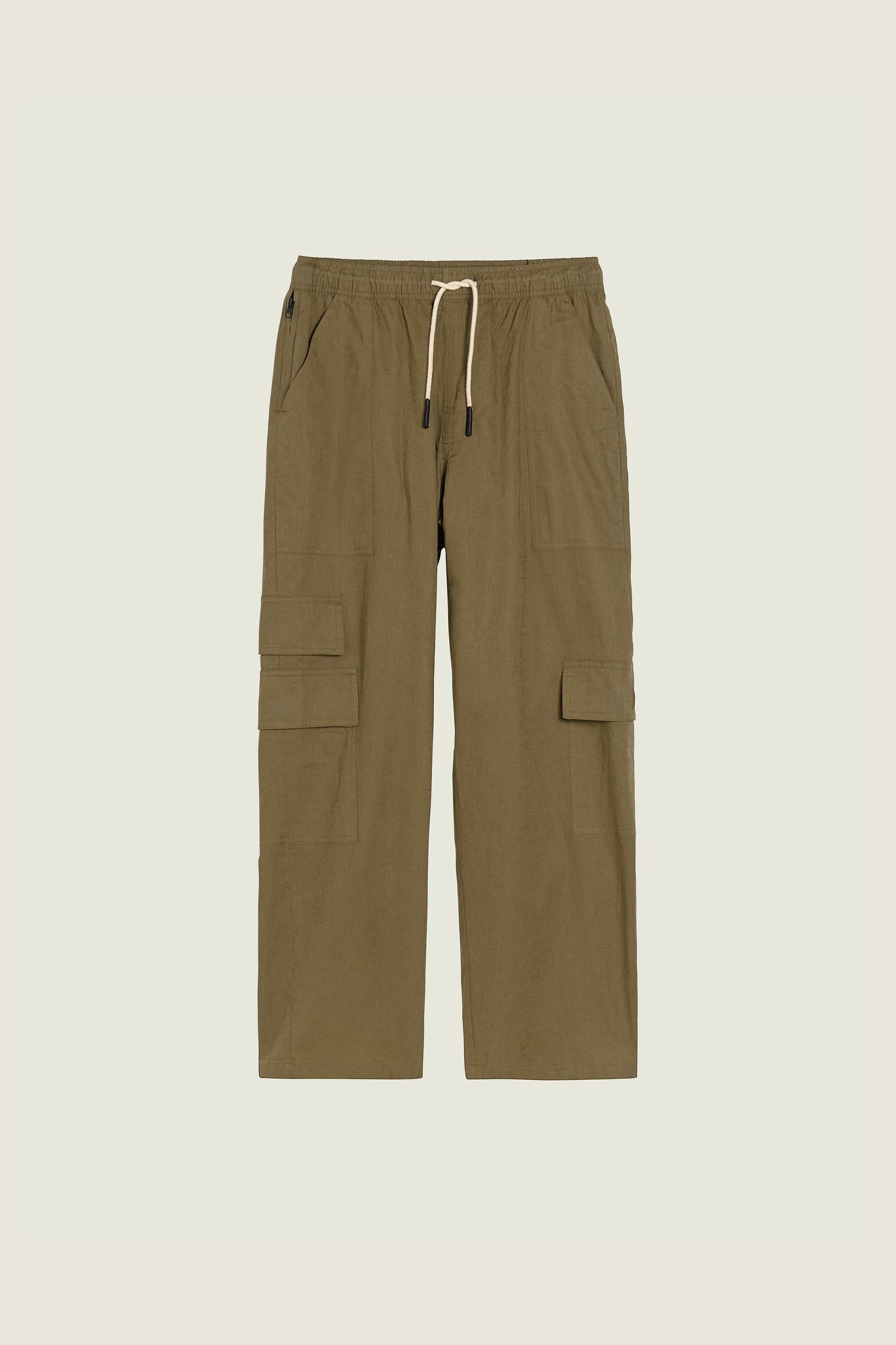 Army Cargo Linen Pants