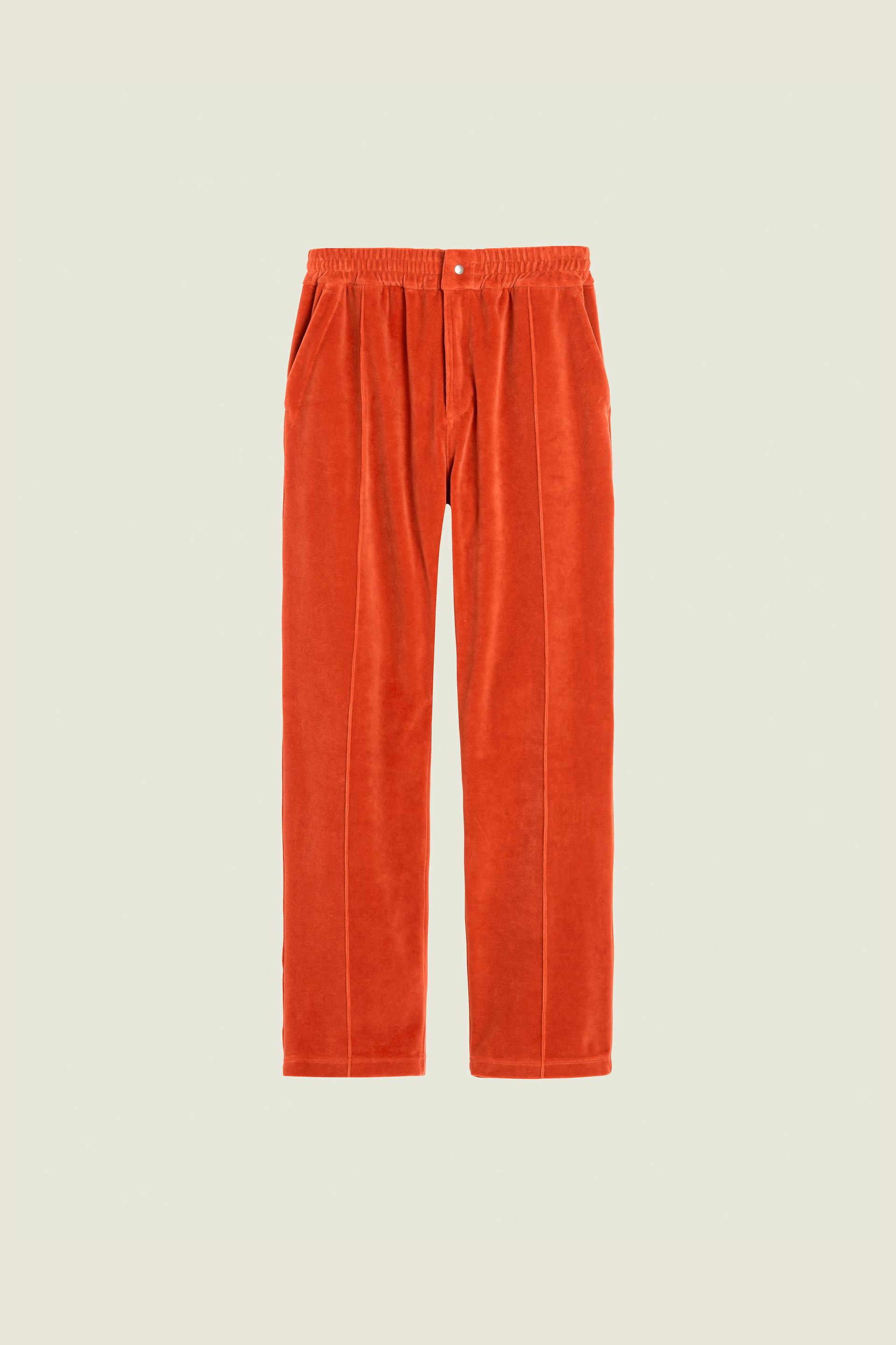 Burnt Orange Velour-byxa