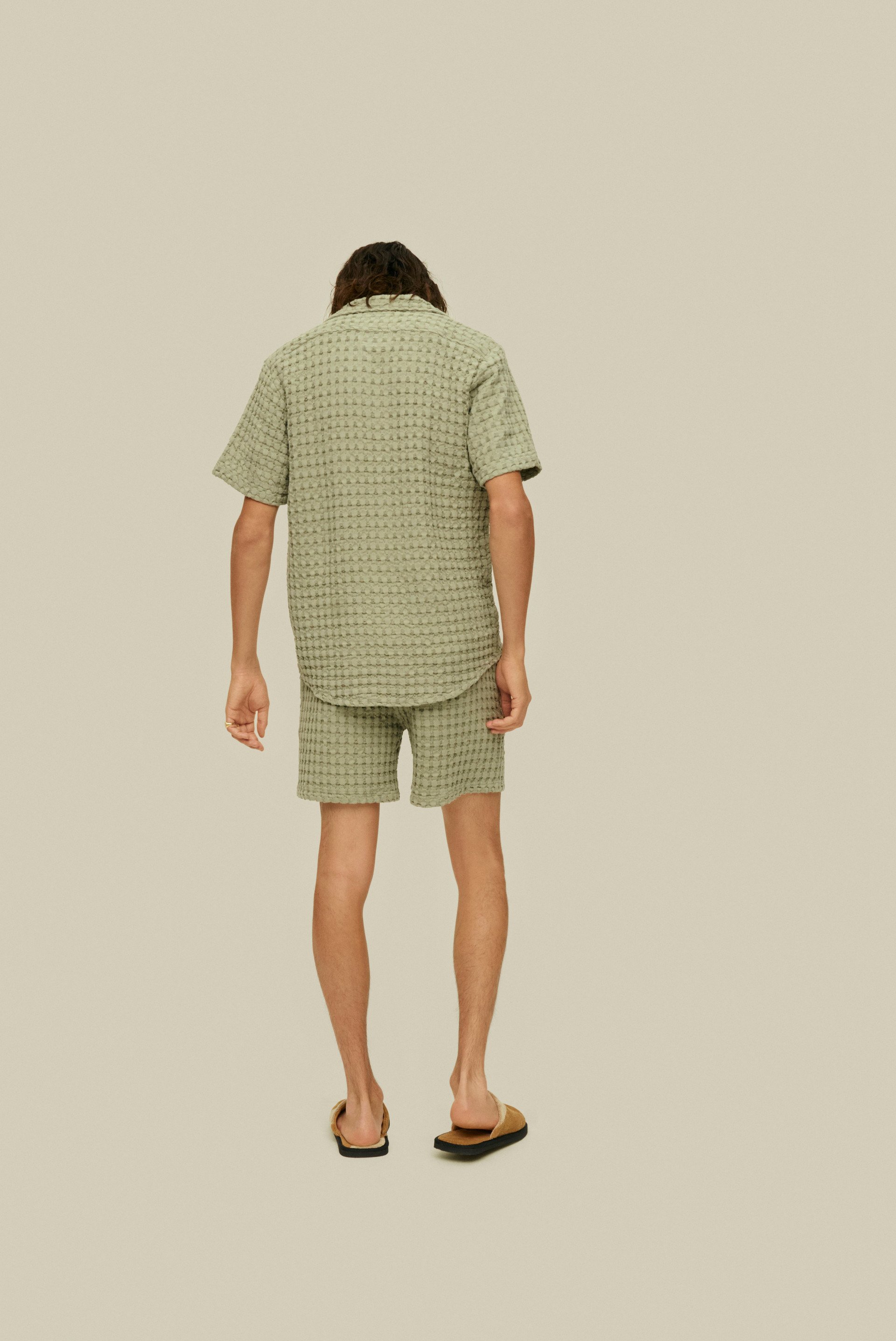 Dusty Green Cuba Waffle Shirt | OAS