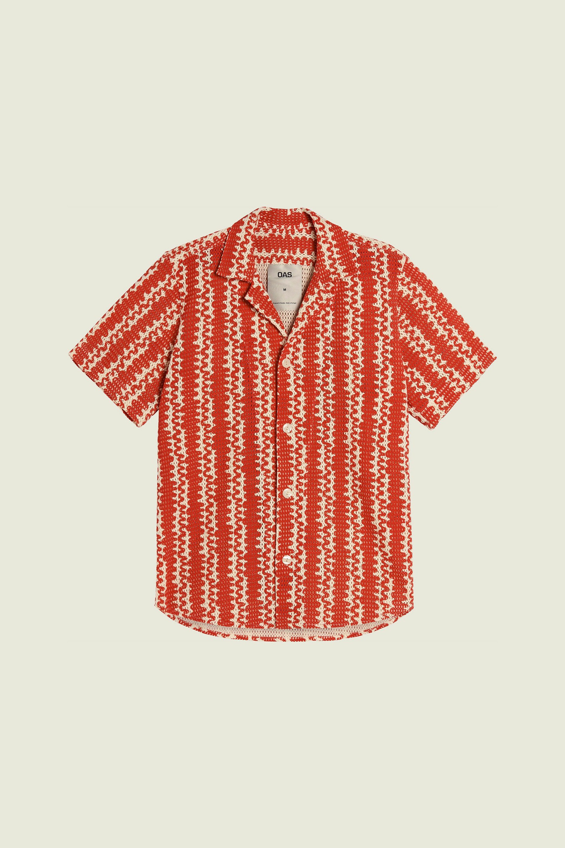 Red Scribble Cuba Net Shirt