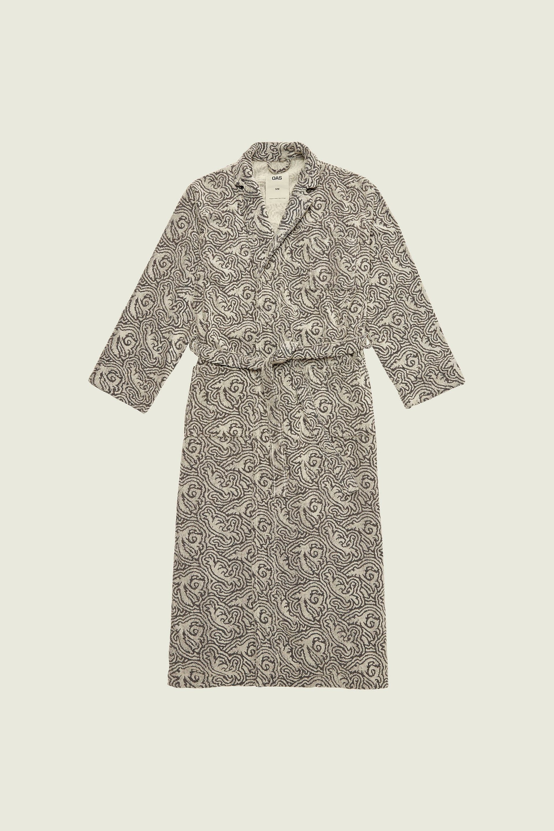 Ivory Squiggle Long Robe