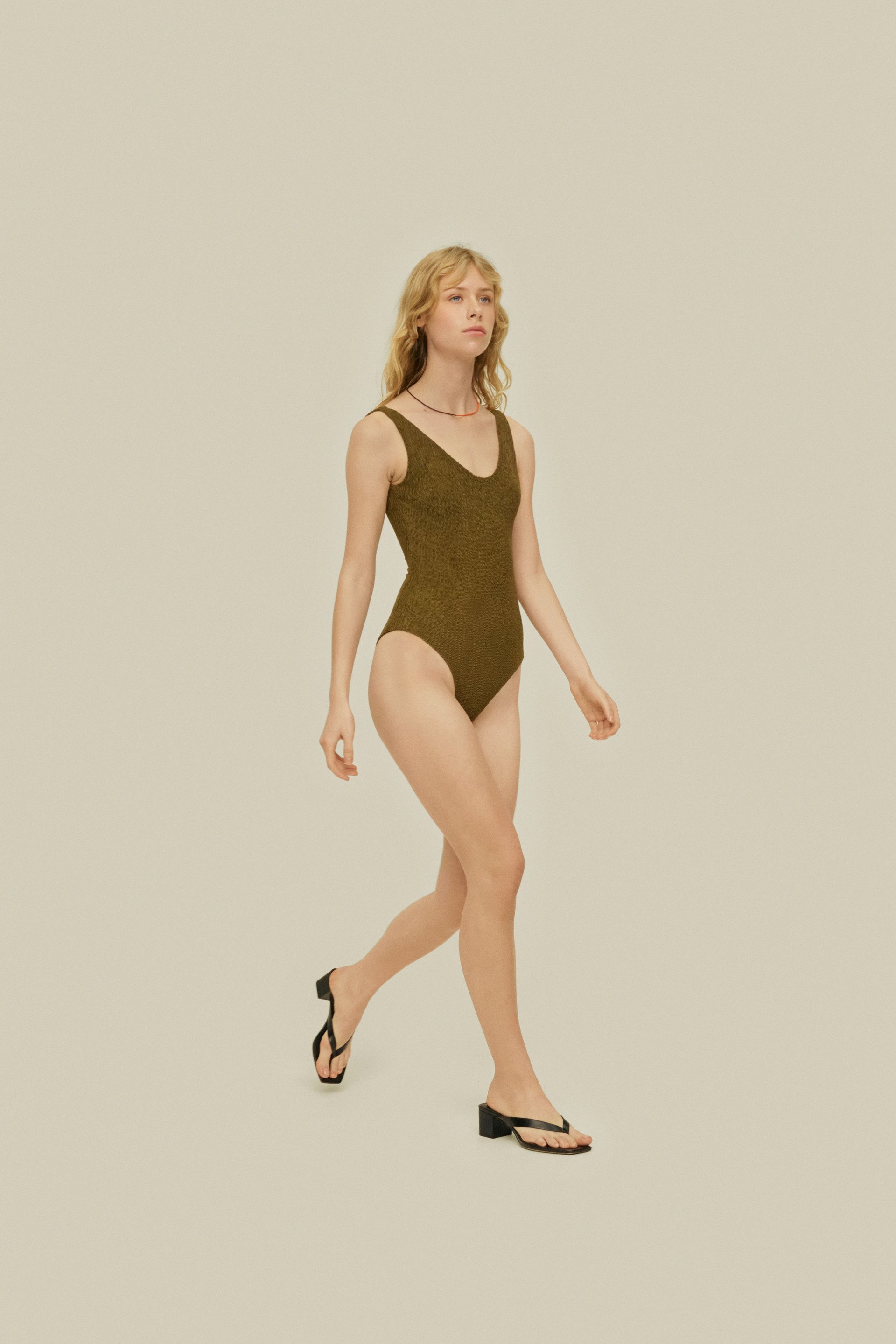 Aayomet Women's Color Blocking Conservative 1piece Swimsuit Women's Sense  Backless Suspender Swimsuit Flat Bikini,Green Small 