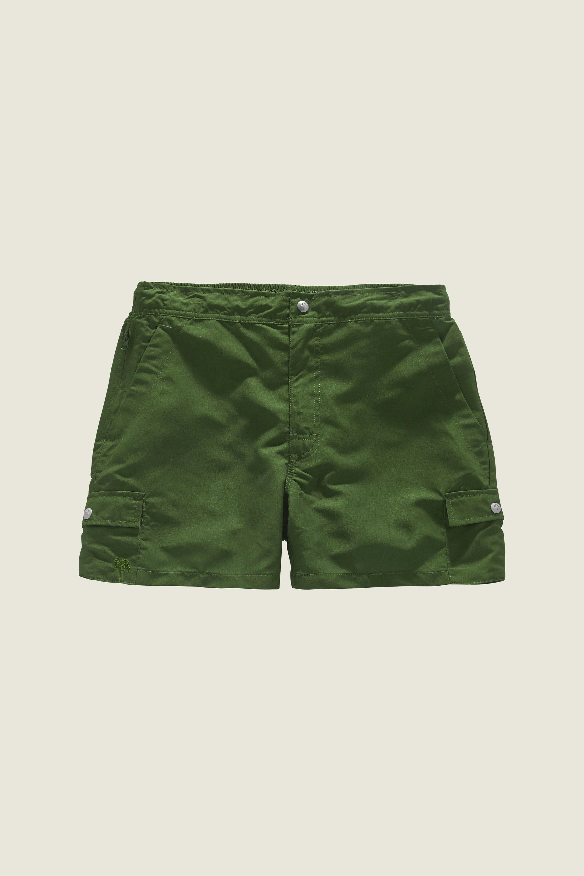 Green Cargo Swim Shorts
