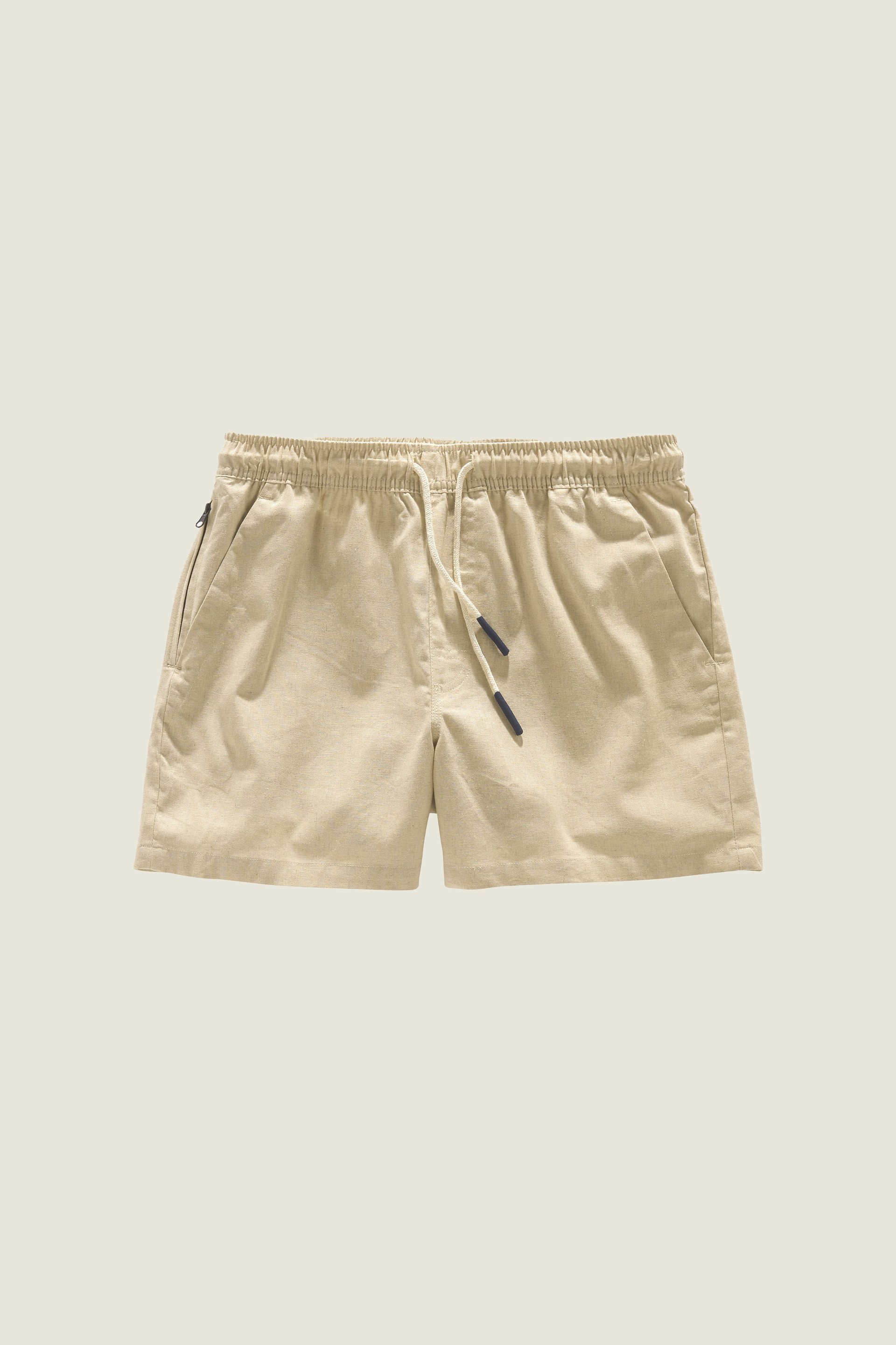 Beige Leinen-Shorts