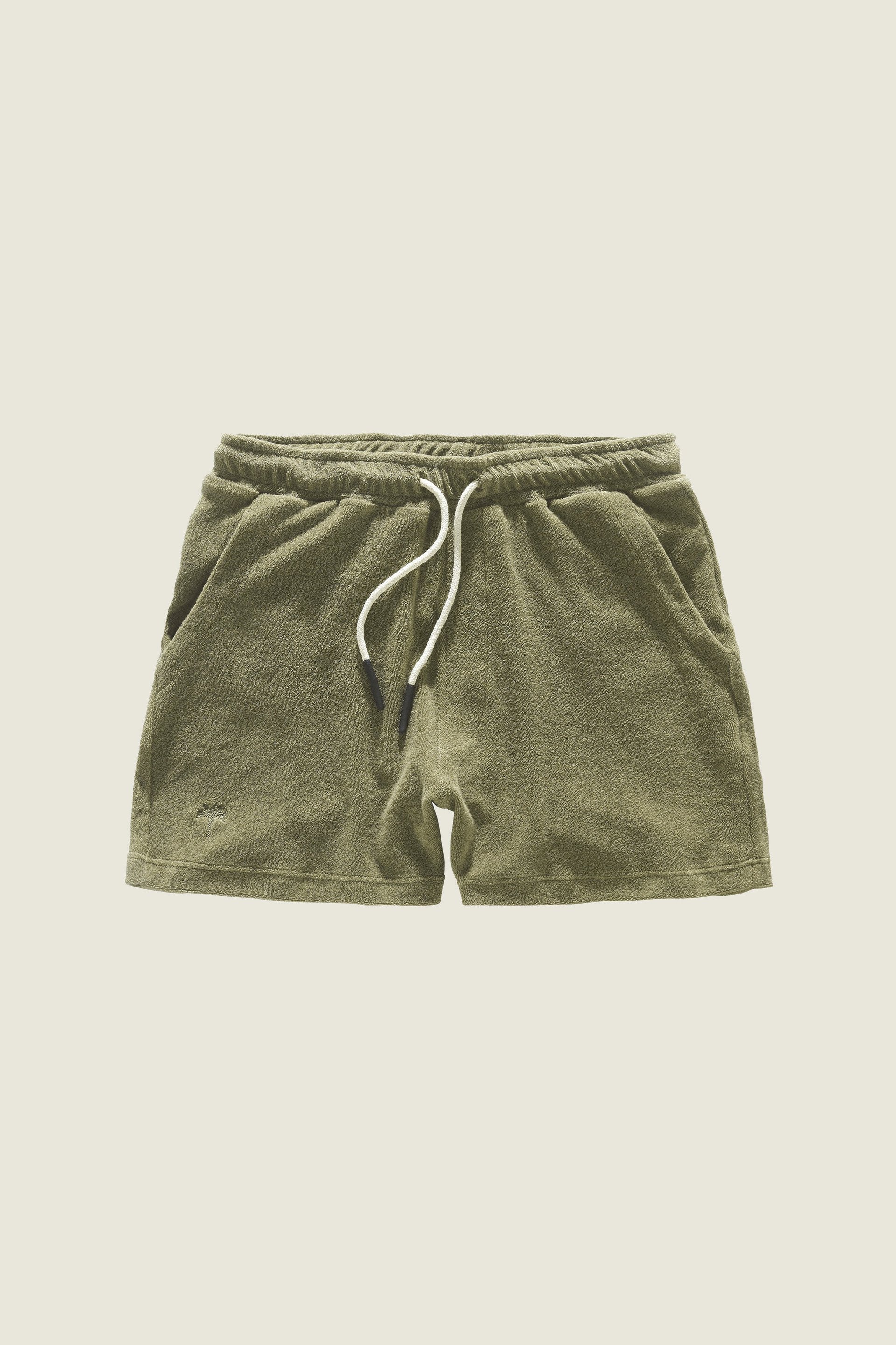 Khaki Frottee-Shorts