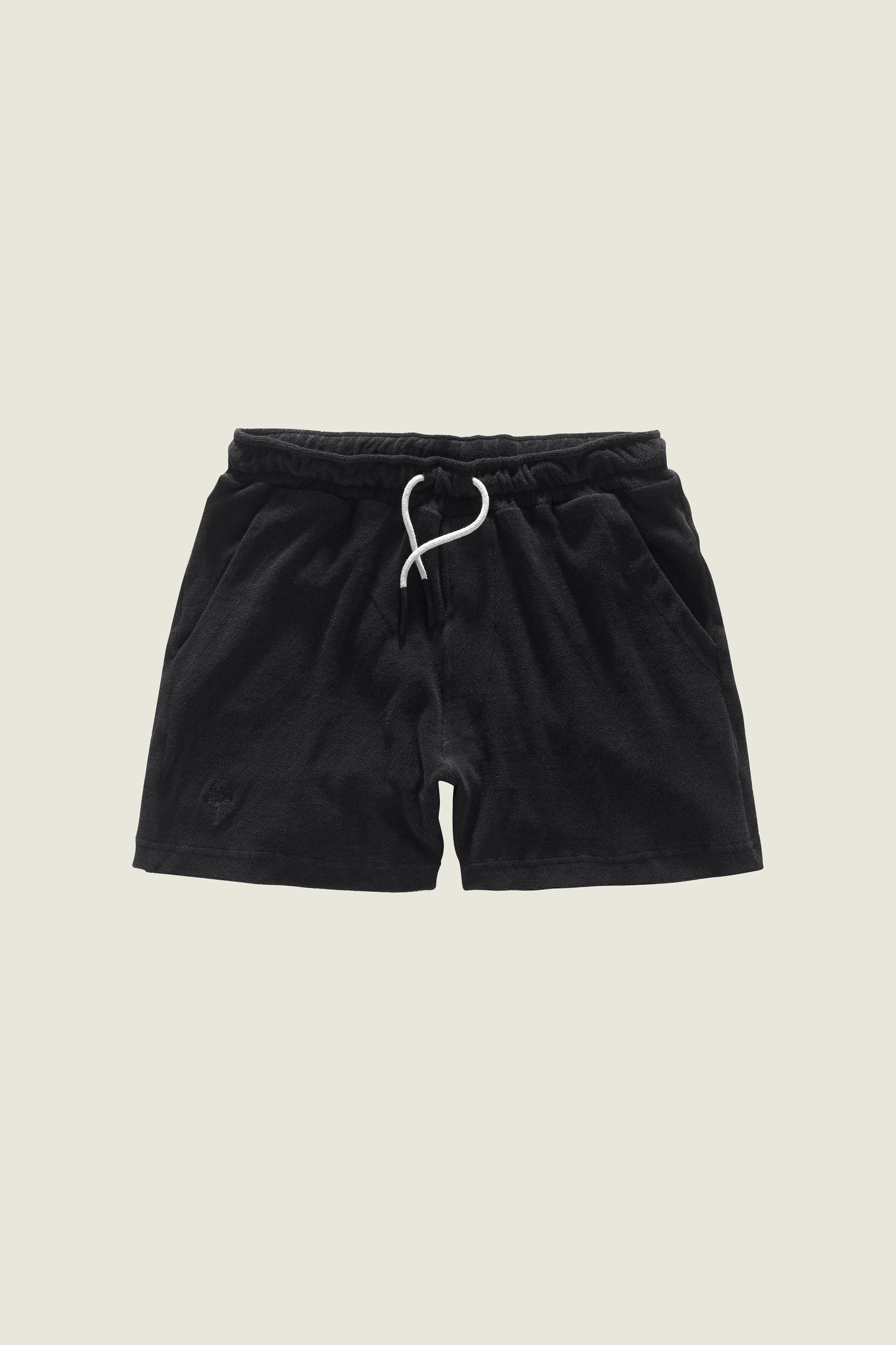 Black Frottee-Shorts