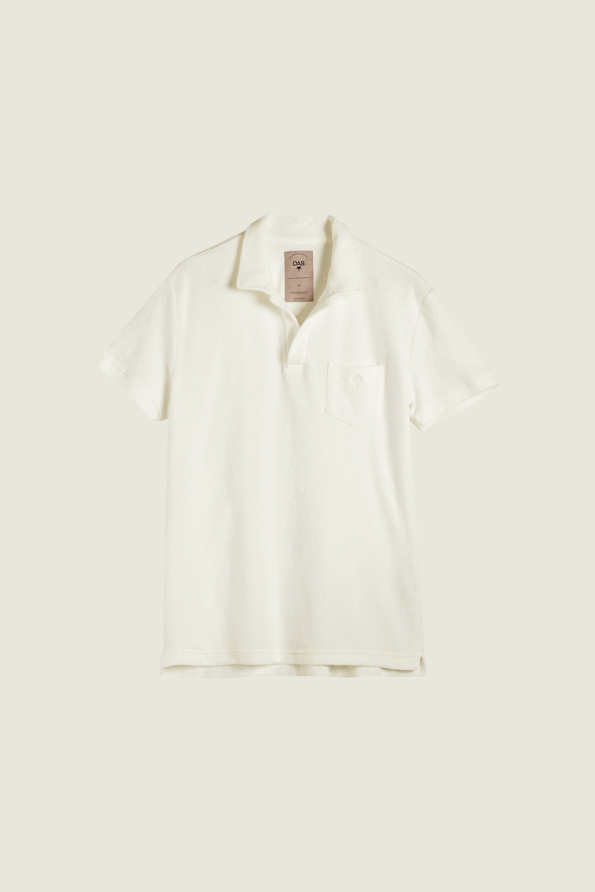 White Polo-Shirt Frottee