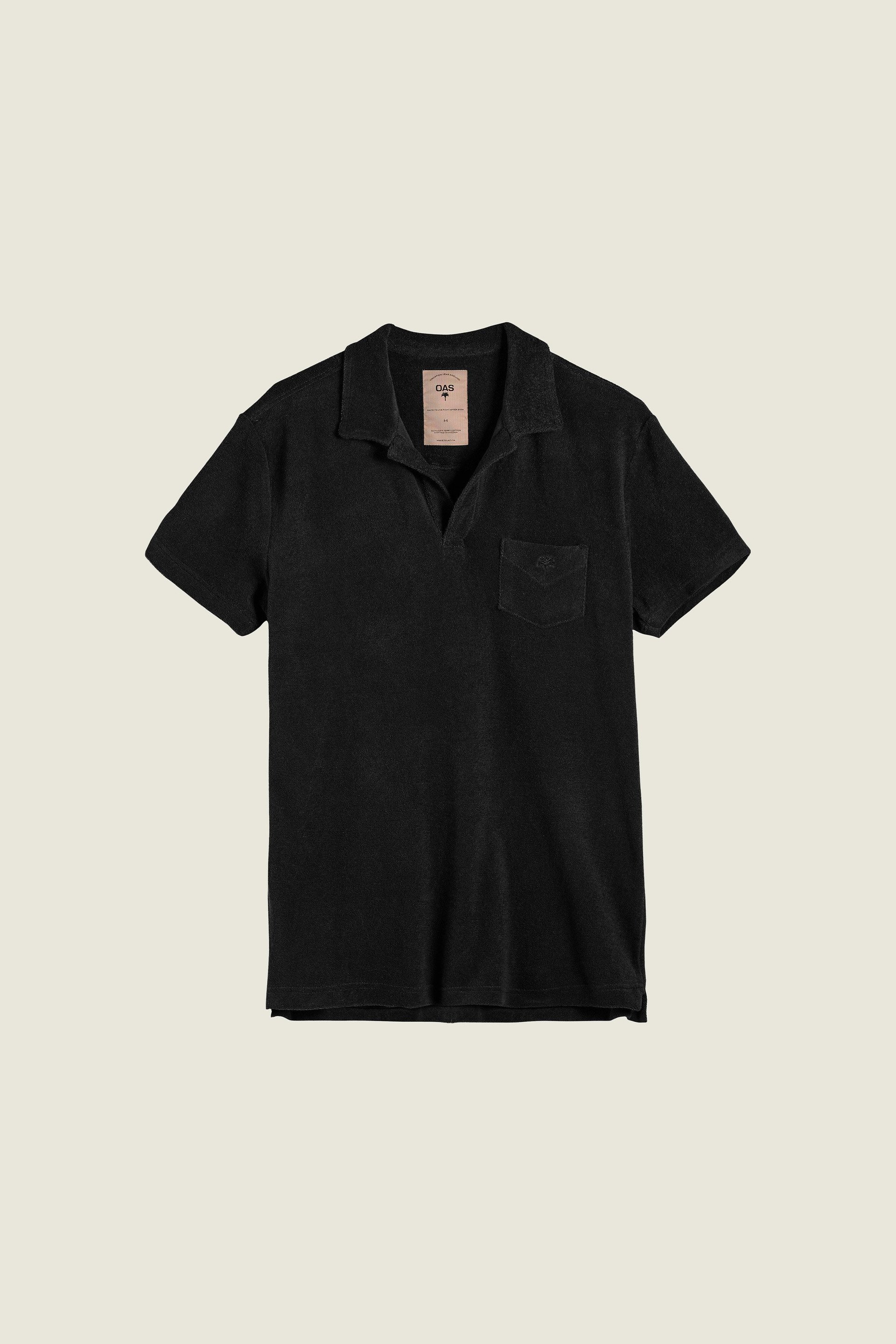 Black Polo-Shirt Frottee
