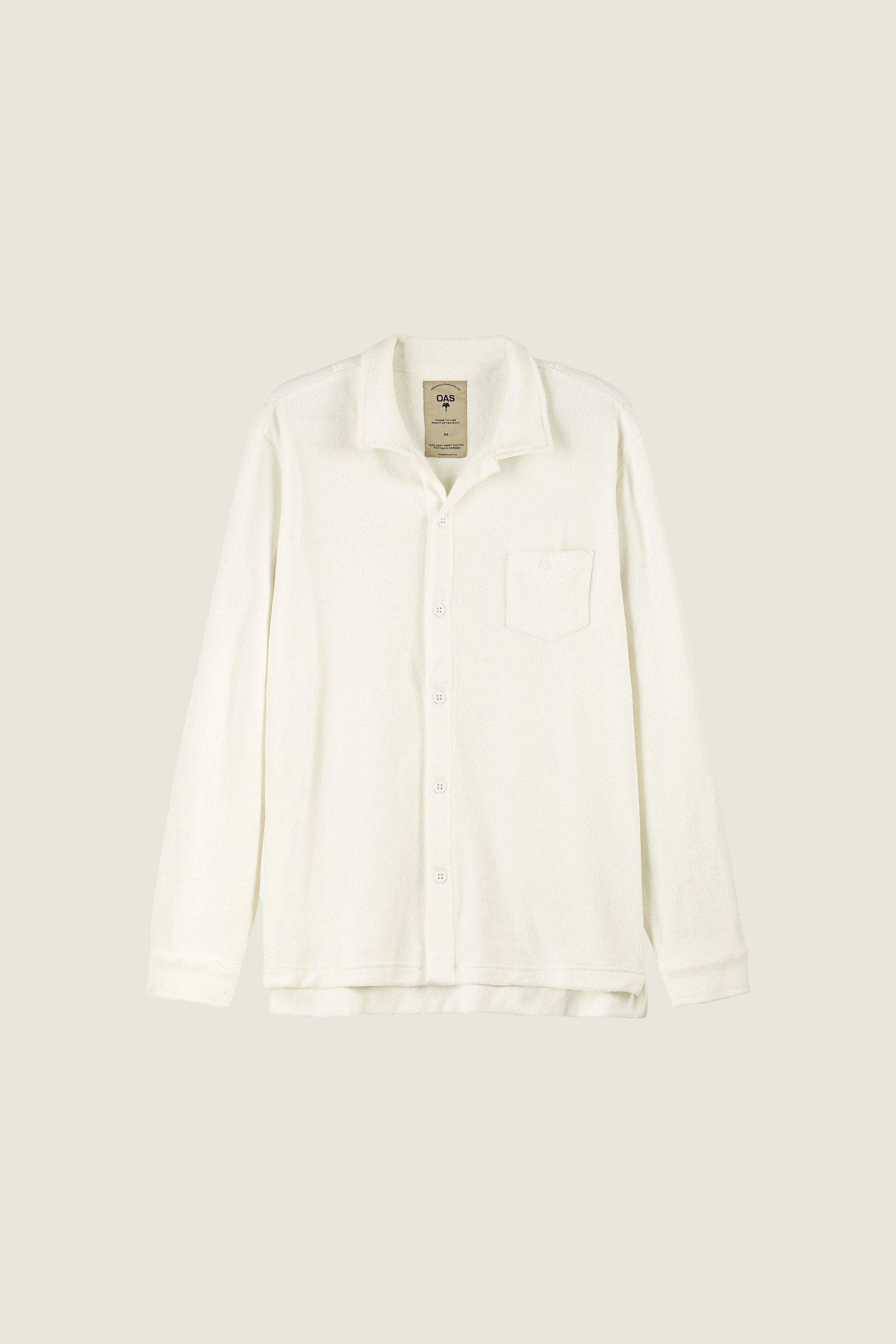White Camisa Frottee-Hemd