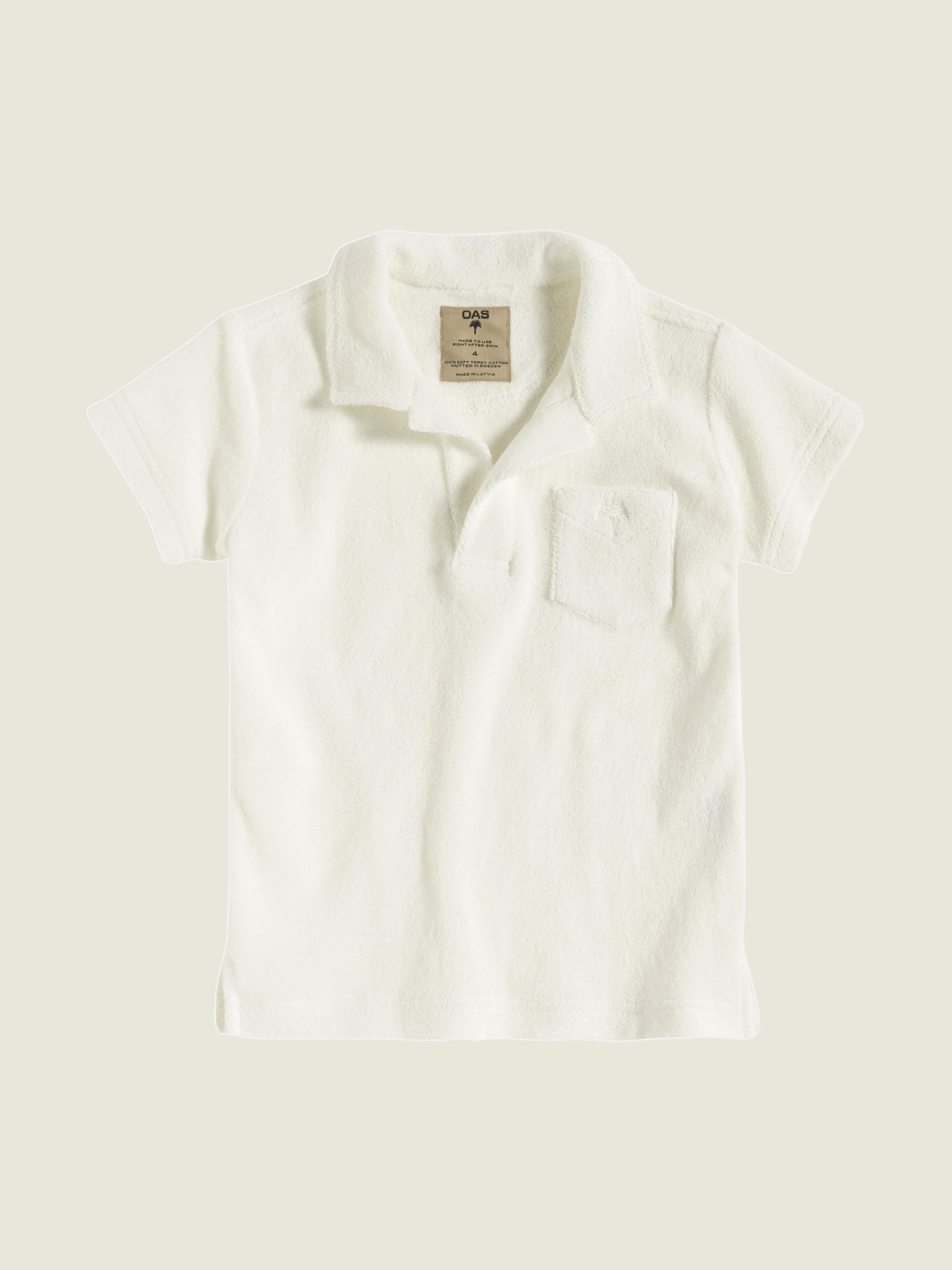 White Frotté-polo Barn