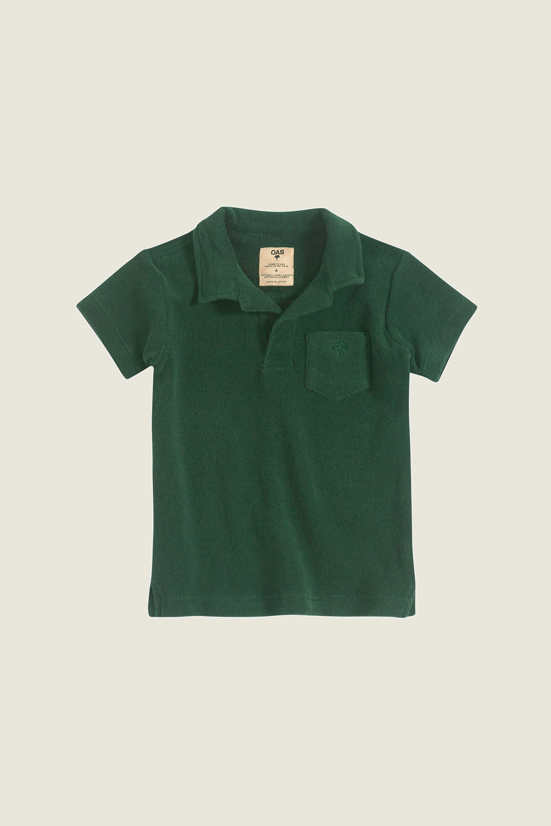Green Polo-Shirt Frottee Kinder