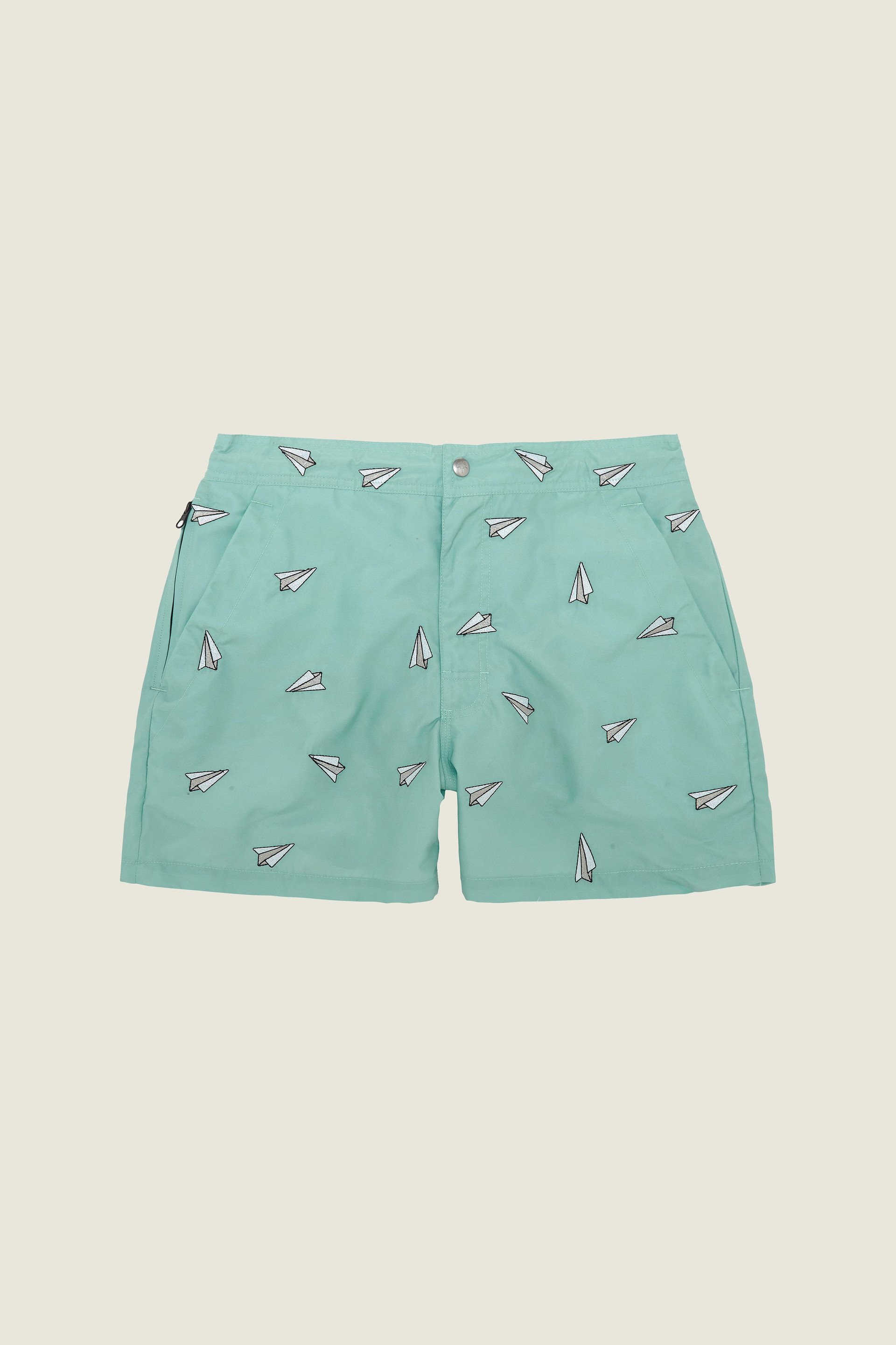 Full Embroidery Paperplane Swim Shorts